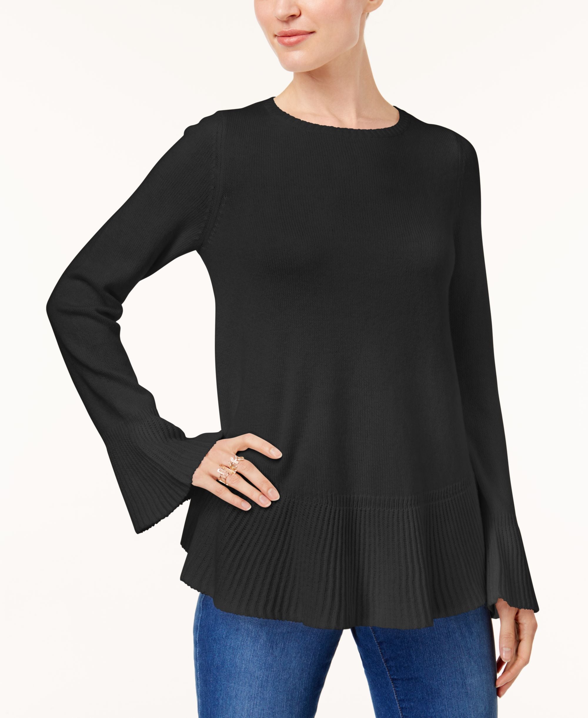 Style & Co Flared Crew Neck Sweater