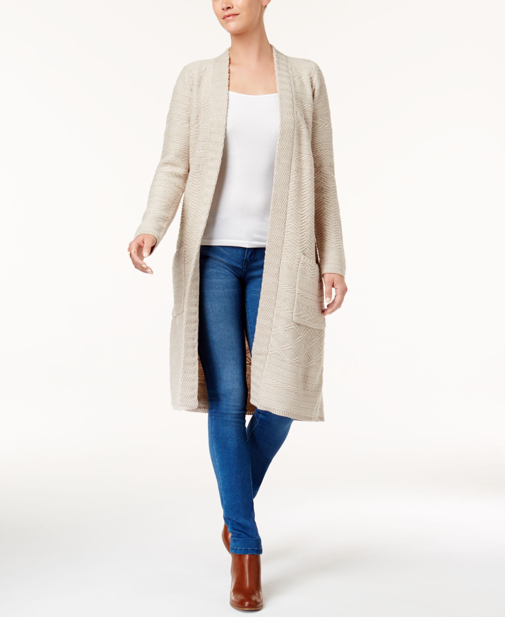 Style & Co Open Front Duster Cardigan