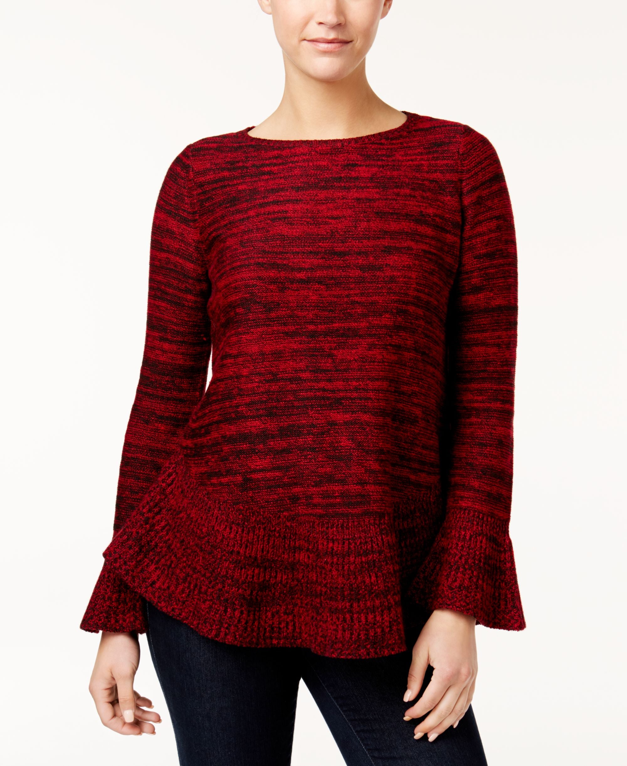 Style & Co Flared Crew Neck Sweater