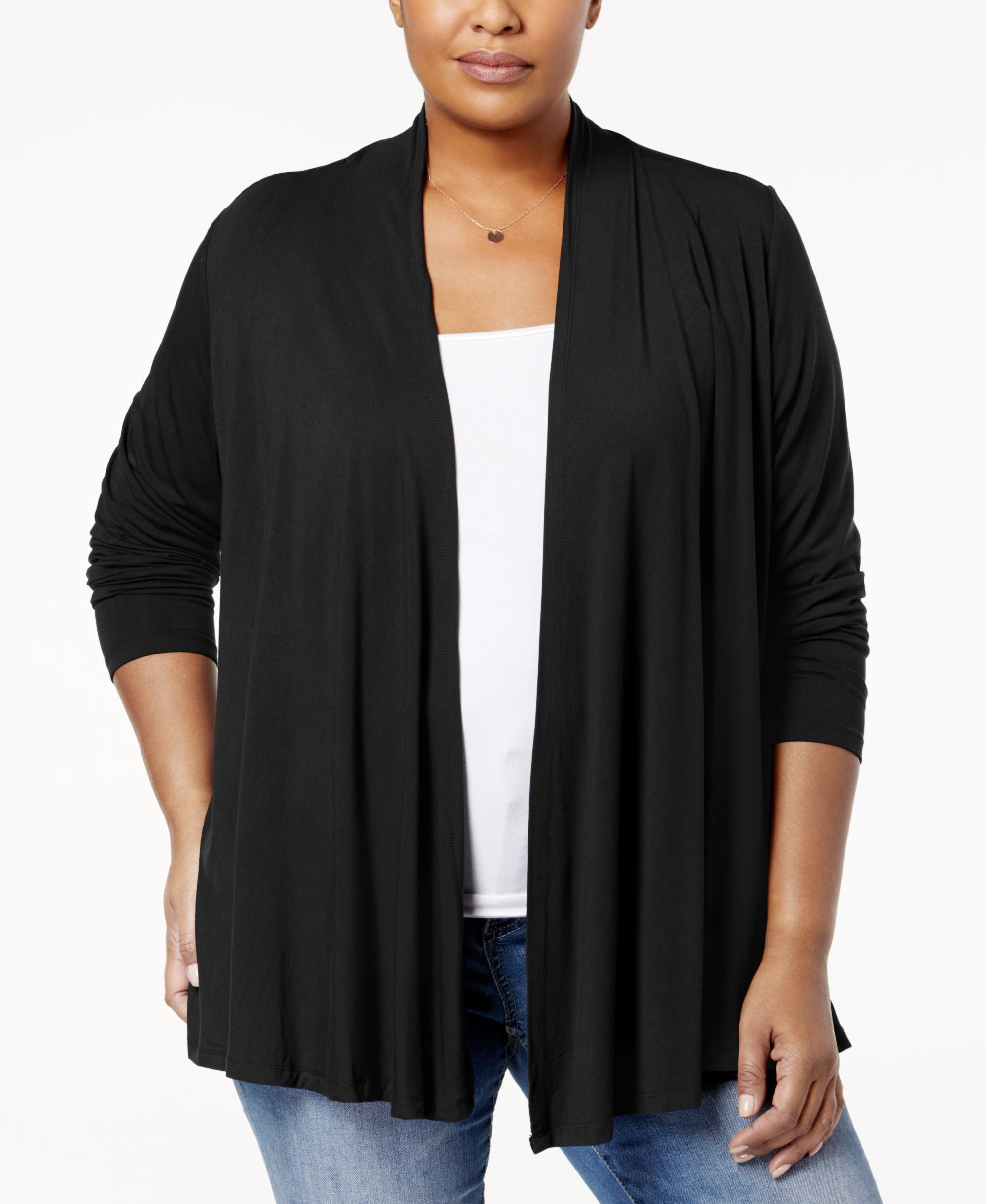 Karen Scott Plus Size Open Front Cardigan