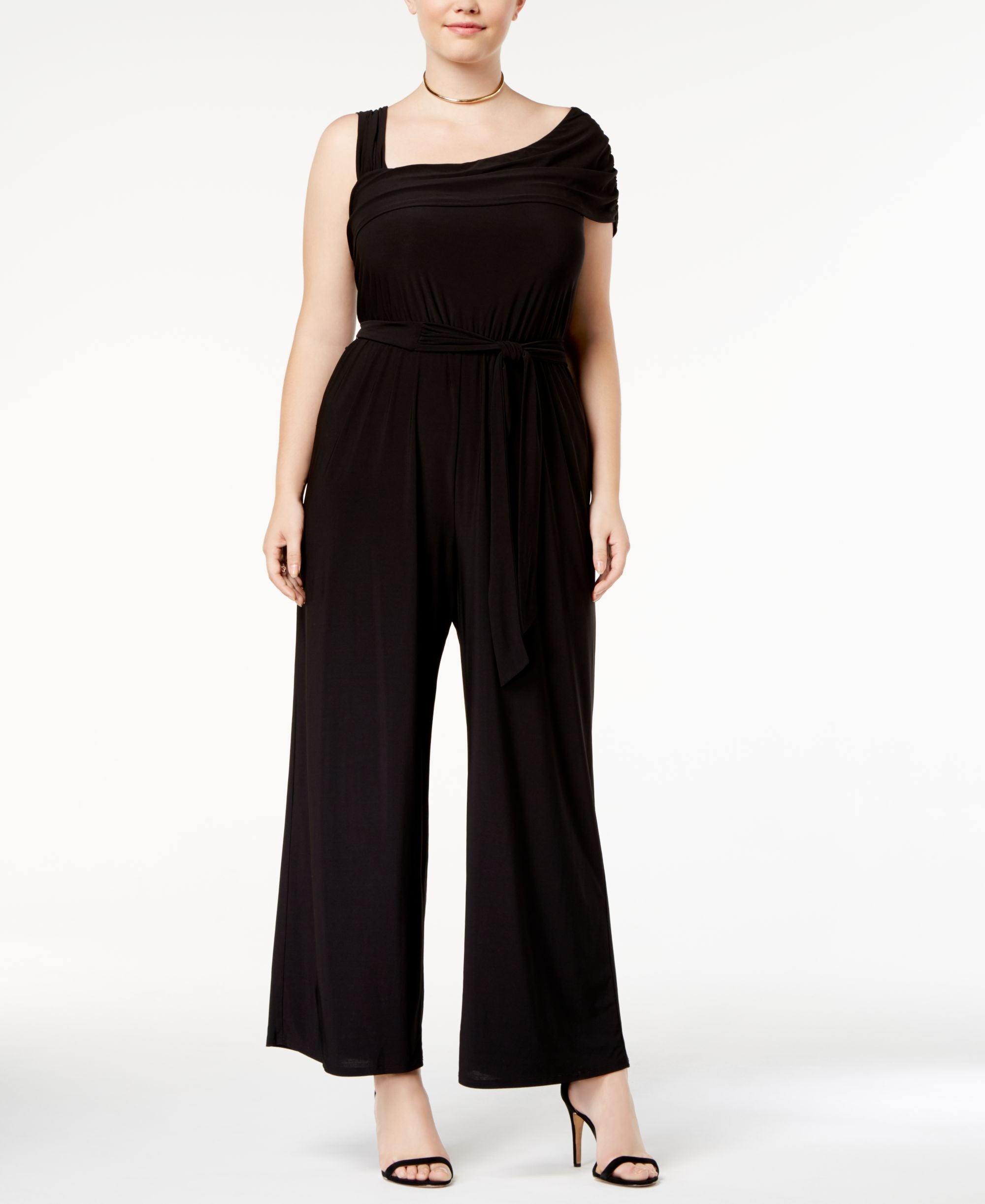 Love Squared Trendy Plus Size One Shoulder Jumpsuit