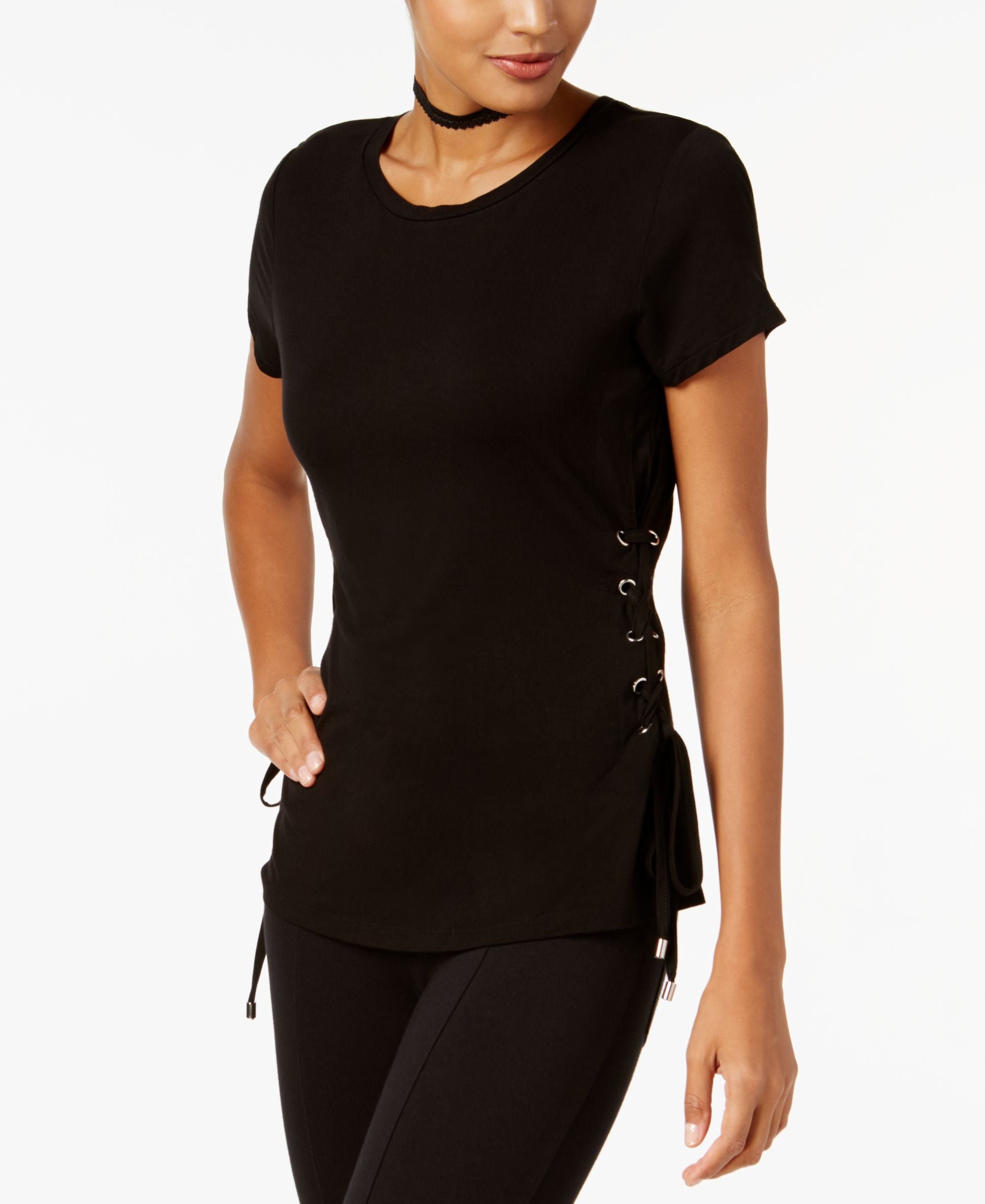 INC International Concepts Lace Up T-Shirt