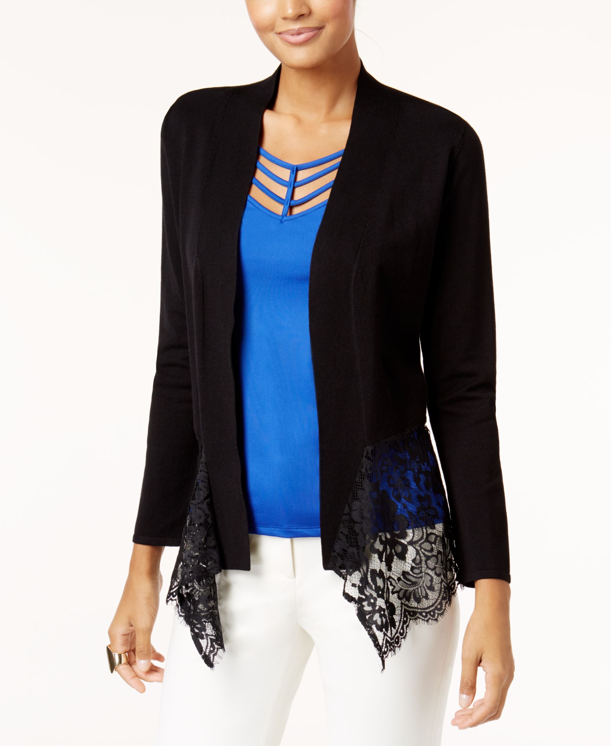 Thalia Sodi Lace Hem Cardigan