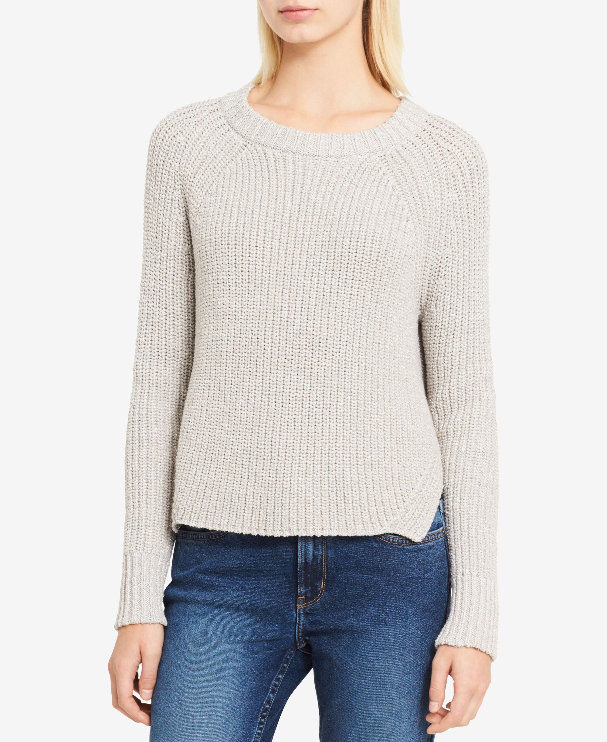 Calvin Klein Jeans High Low Metallic Detail Sweater
