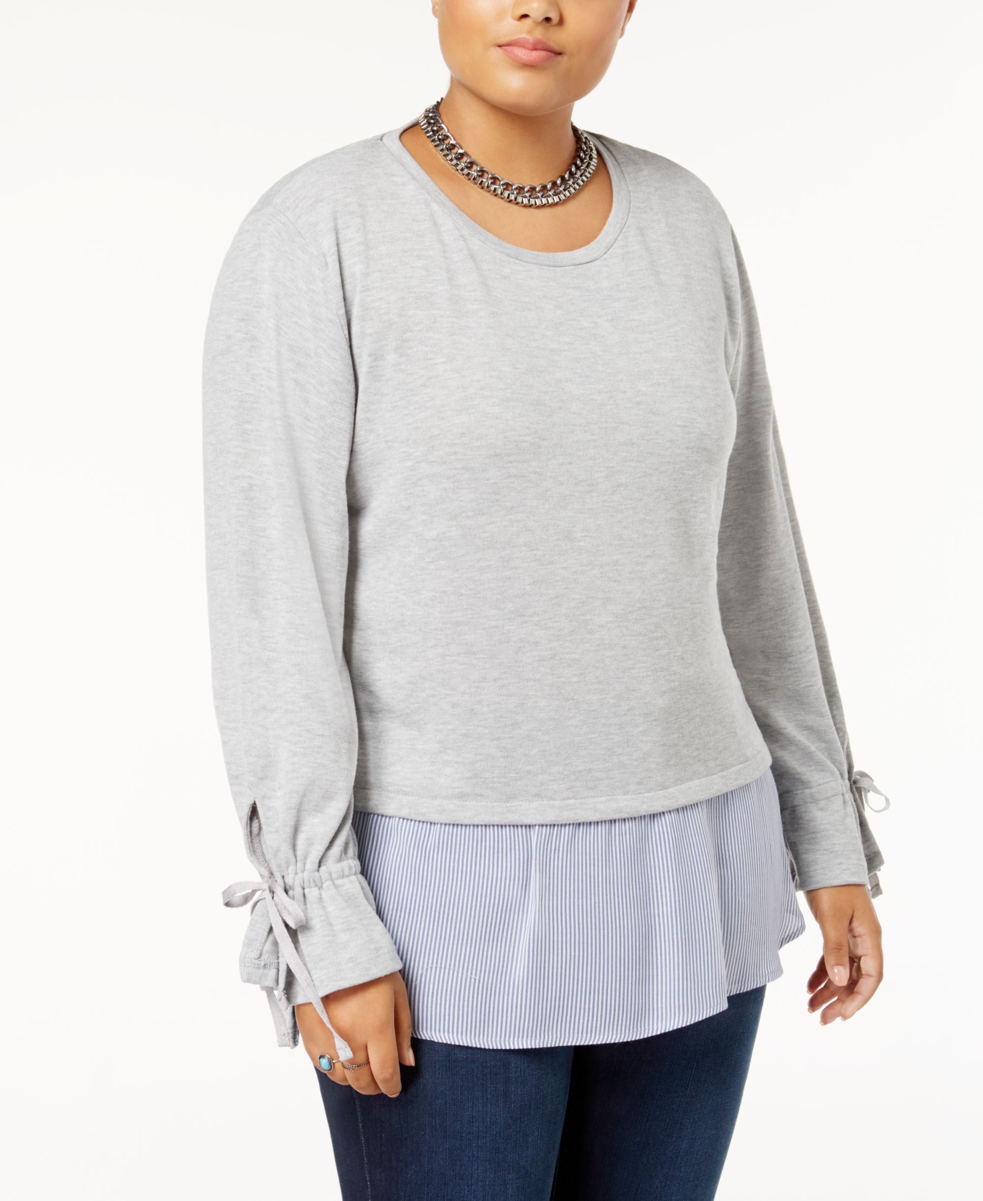 Planet Gold Trendy Plus Size Layered Look Top