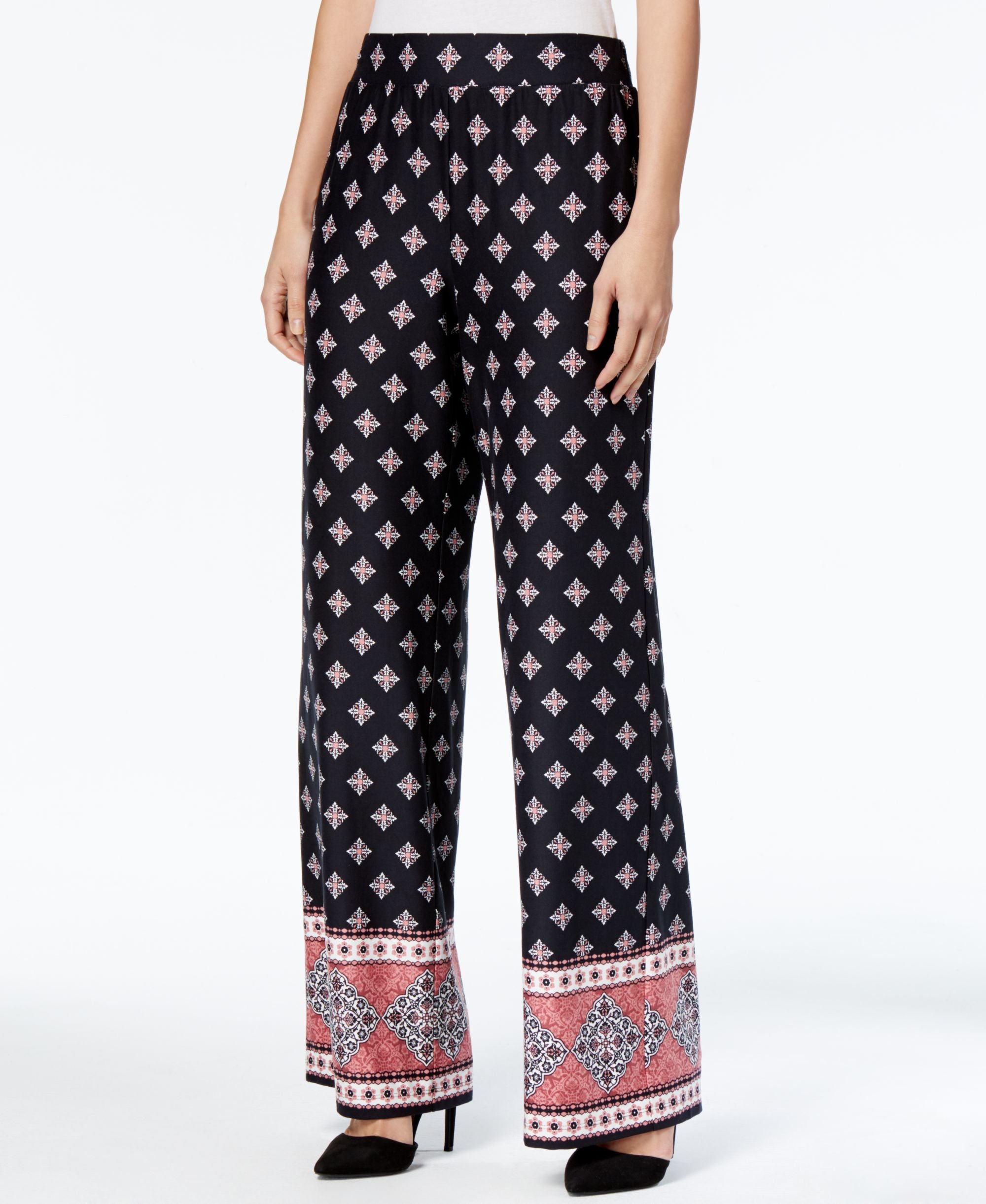 NY Collection Petite Printed Soft Pants
