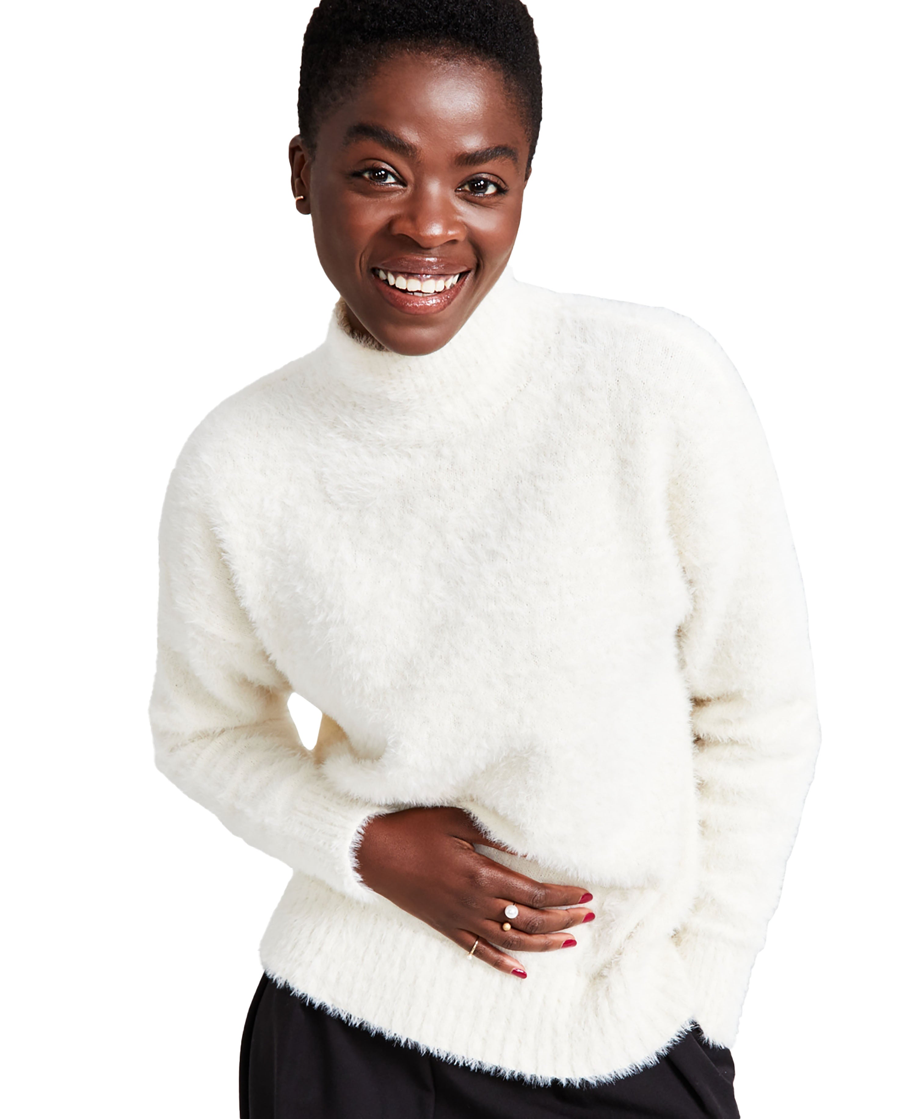 Women's Mockneck Eyelash Sweater