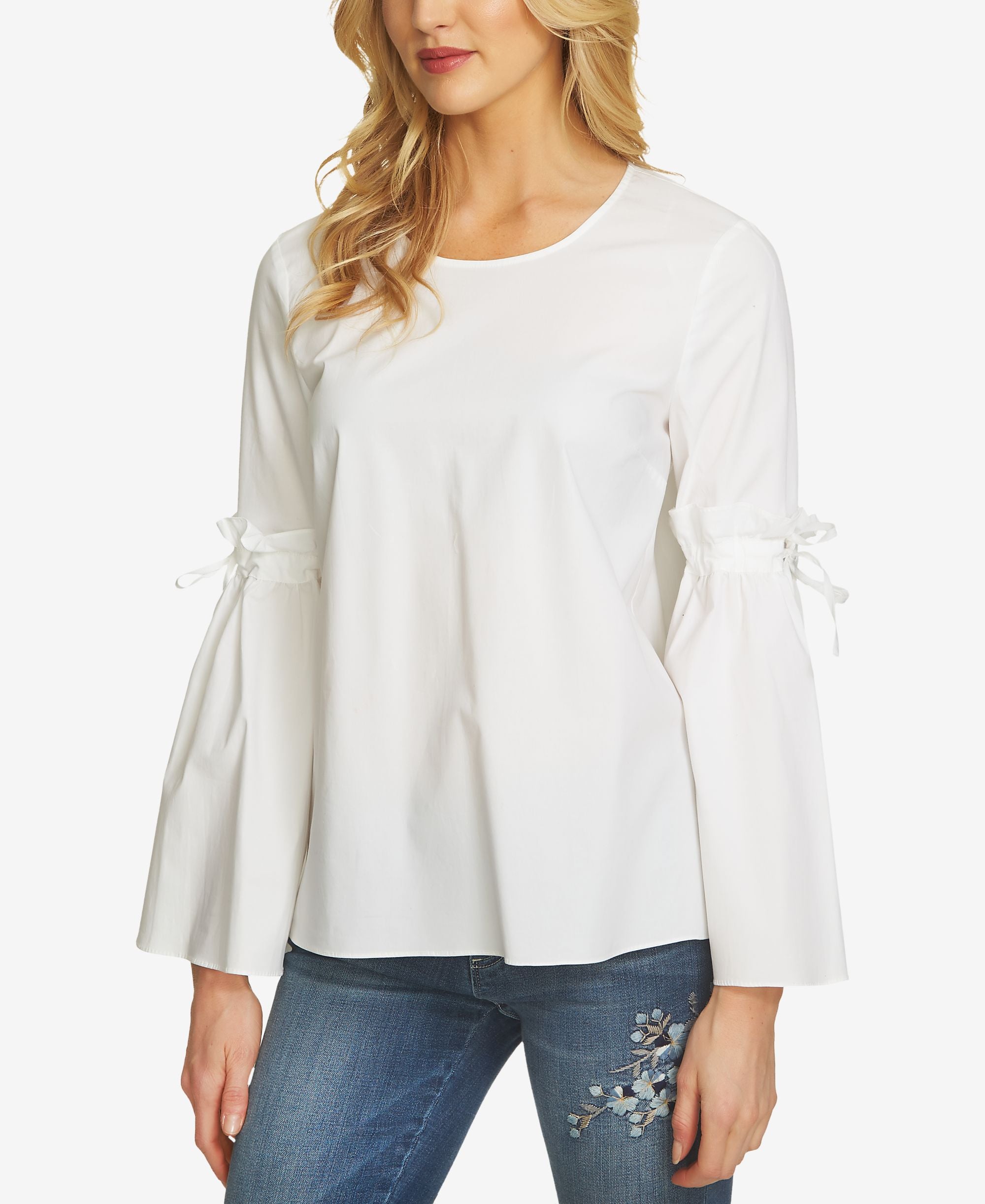 Cece Cotton Bell Sleeve Top