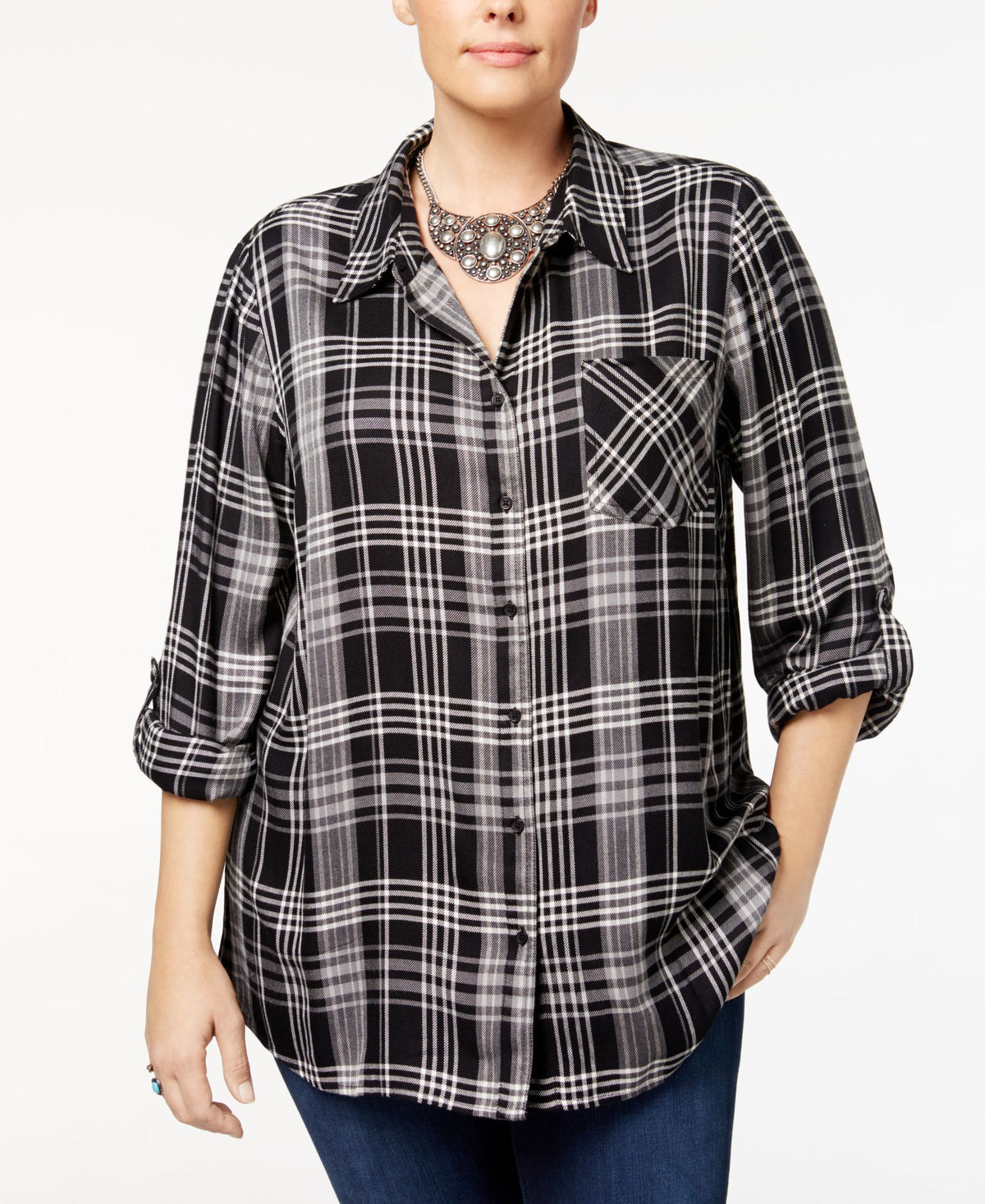 Plus Size Plaid Shirt