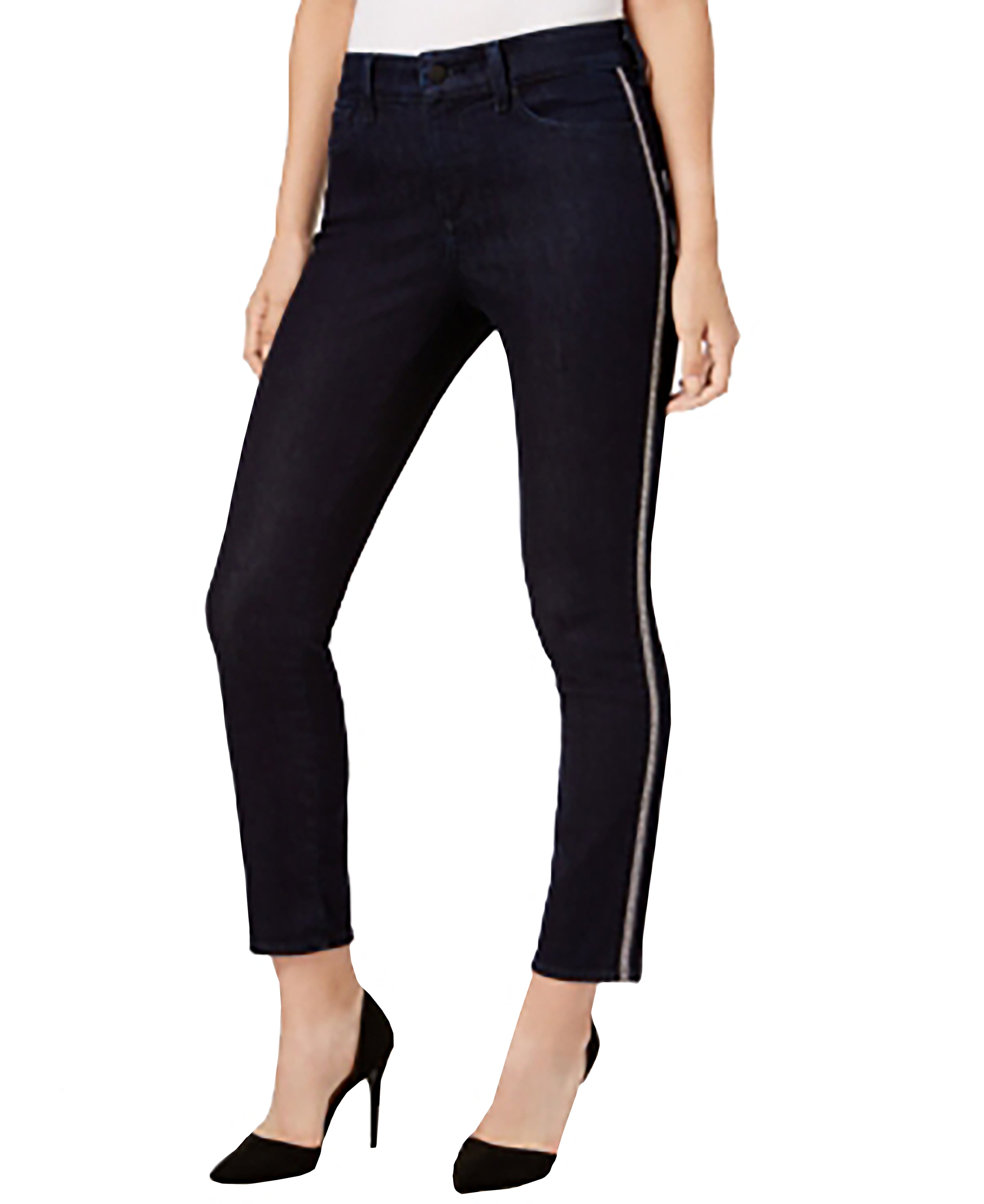 NYDJ Alina Embellished-Side Tummy-Control Skinny Ankle Jean Blue 18