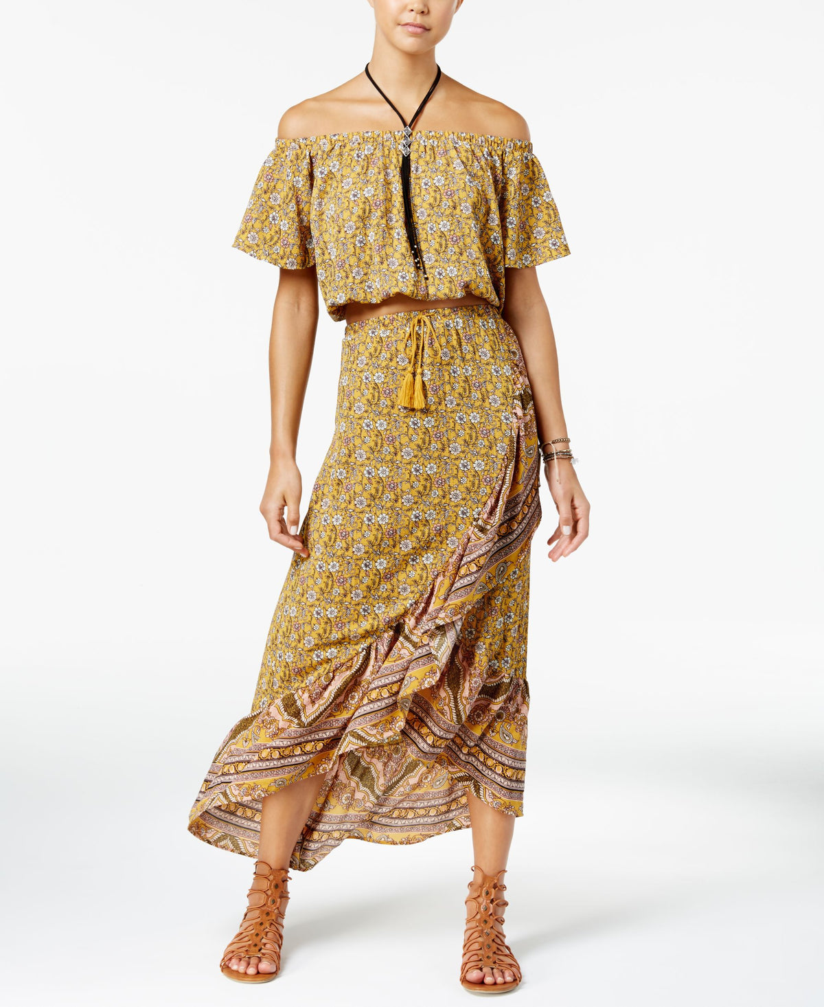 Love Fire Juniors Crossover Maxi Skirt
