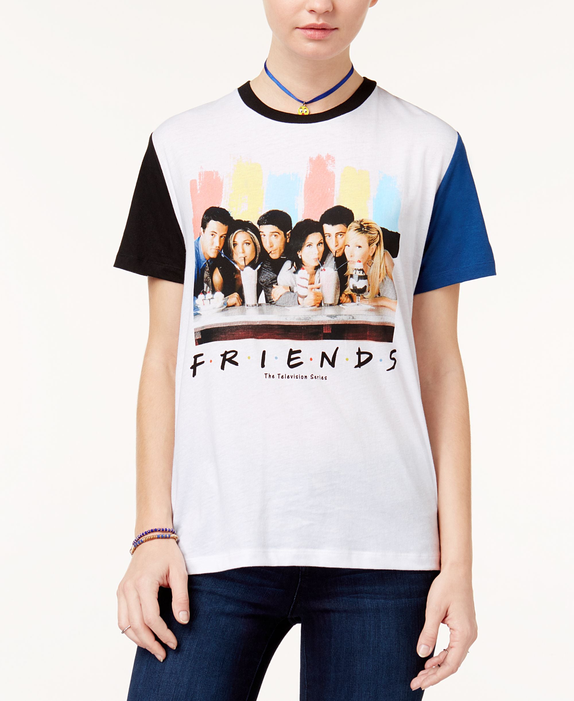 Hybrid Juniors Friends Contrast Graphic T-Shirt