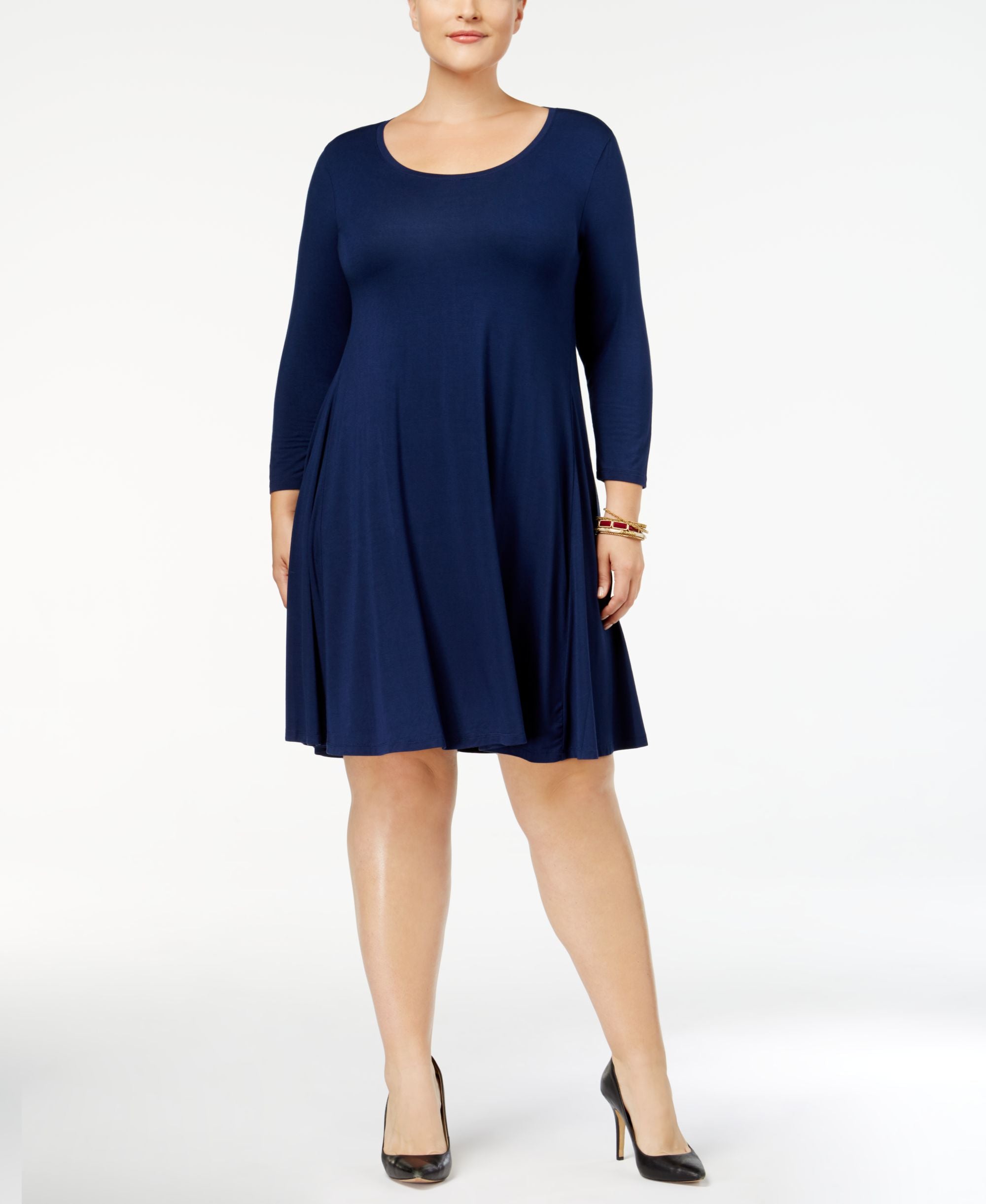 Style & Co Plus Size Scoop Neck Swing Dress