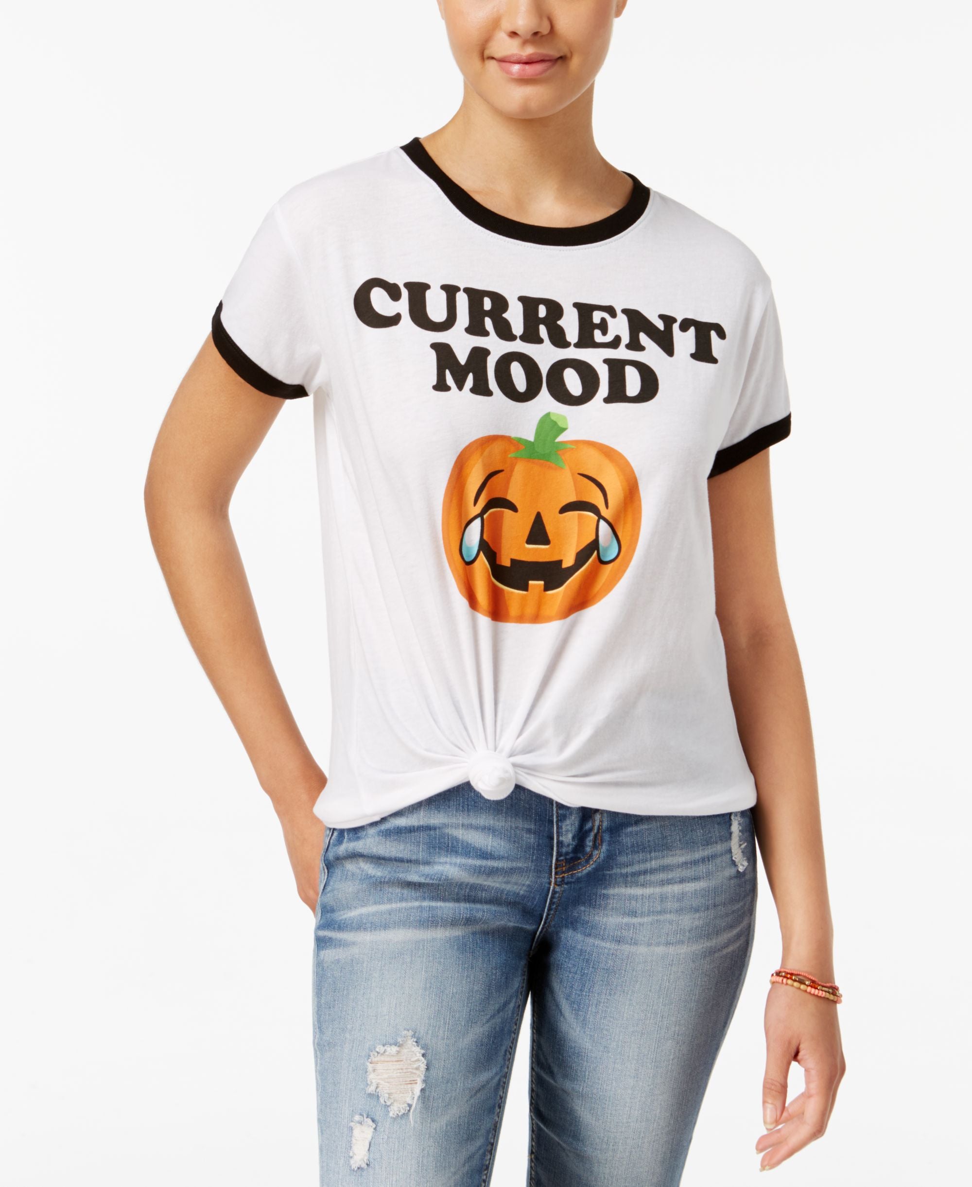 Mighty Fine Juniors Pumpkin Graphic T-Shirt