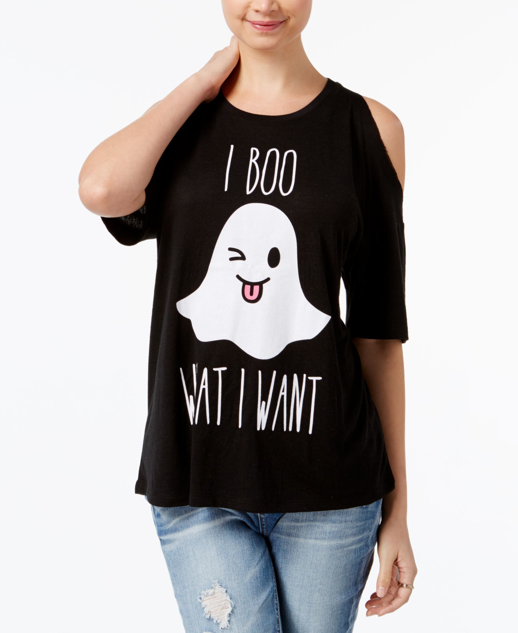 Mighty Fine Juniors Boo Ghost Graphic Top