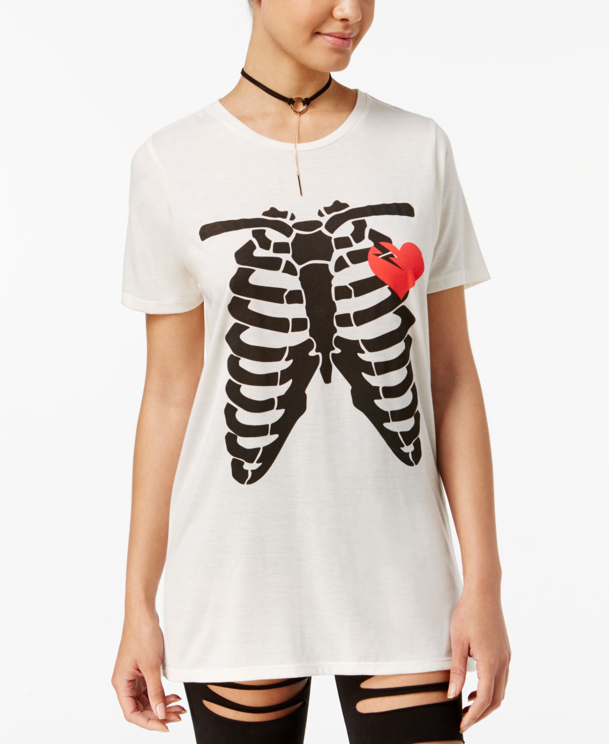 Mighty Fine Juniors Ribs Graphic T-Shirt