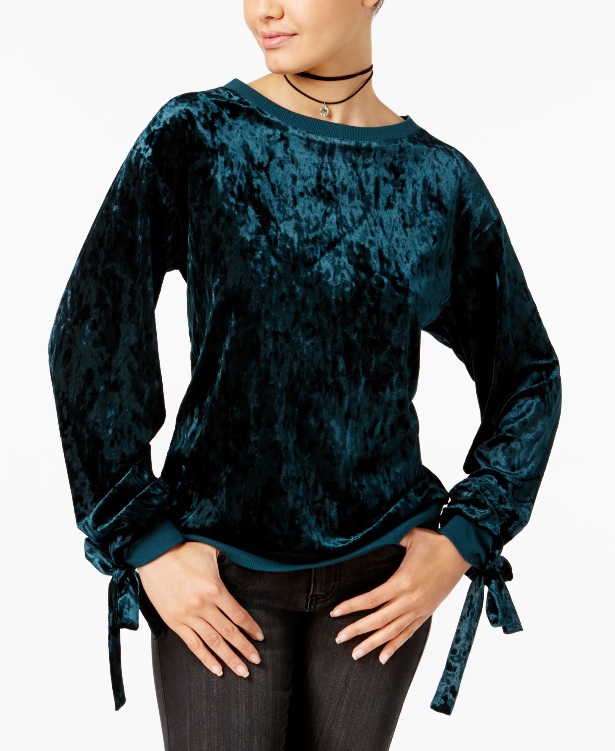 Juniors' Velvet Sweatshirt