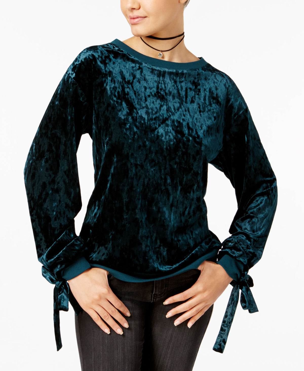 Juniors' Velvet Sweatshirt