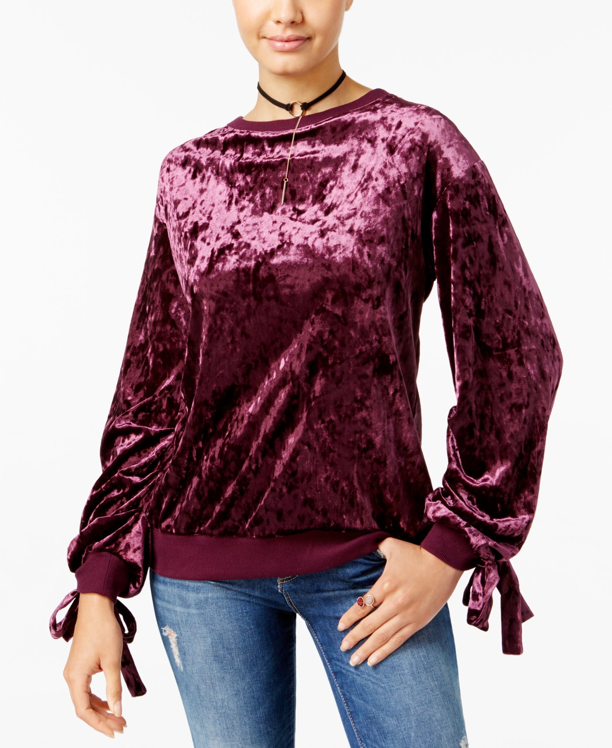 Juniors' Velvet Sweatshirt