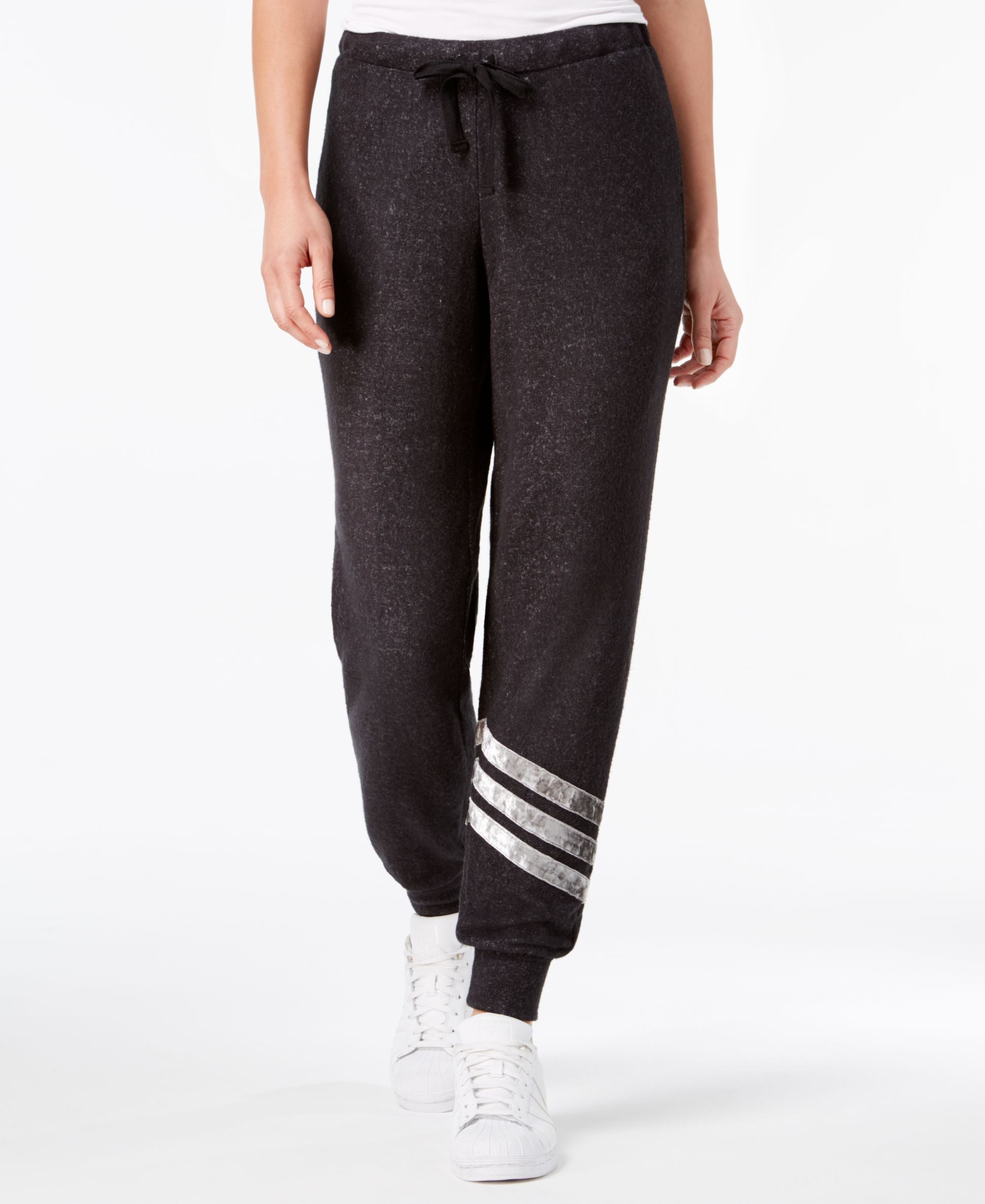 Hippie Rose Juniors Velvet Stripe Jogger Pants