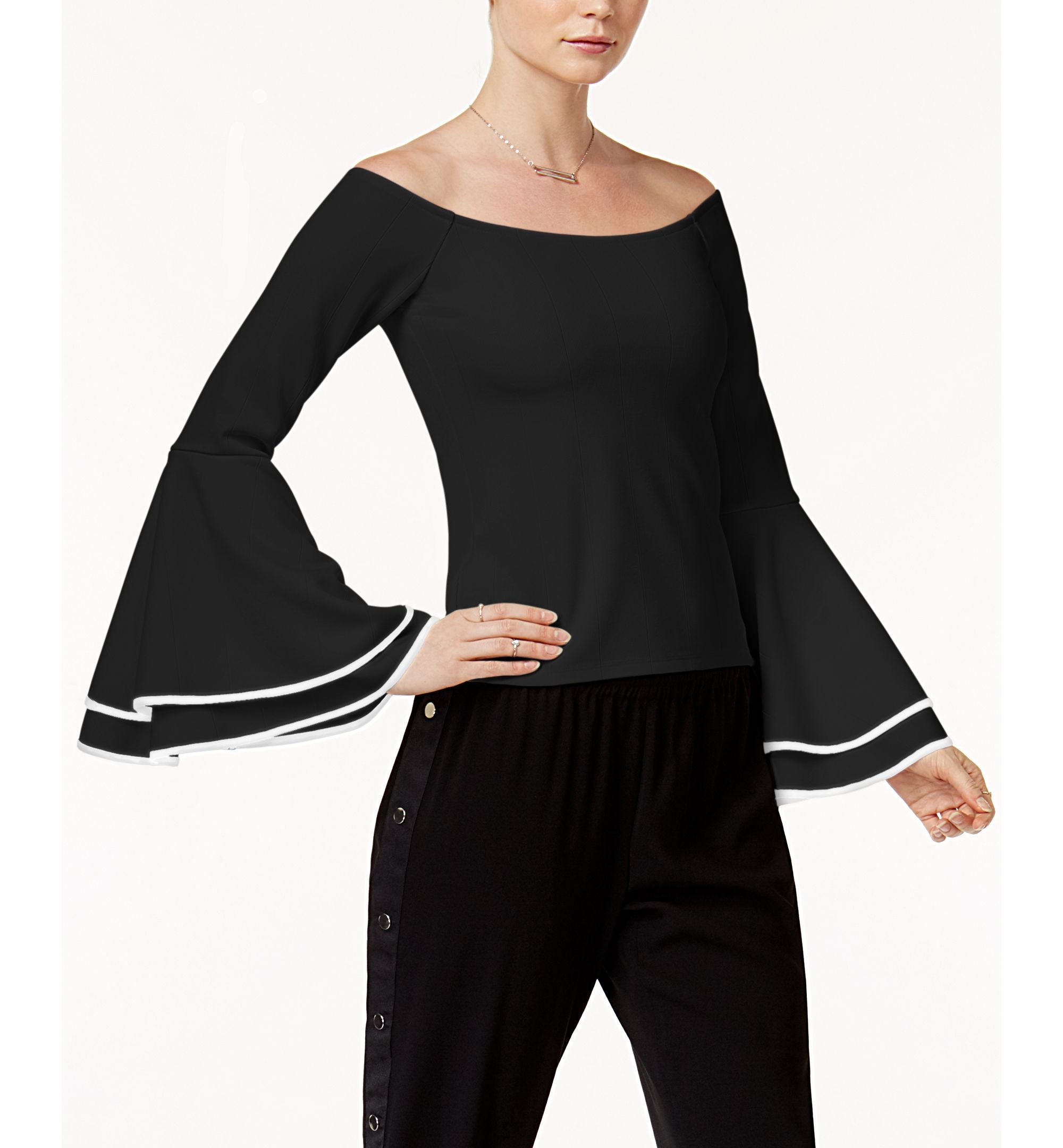 Bar III Off The Shoulder Bell Sleeve Top
