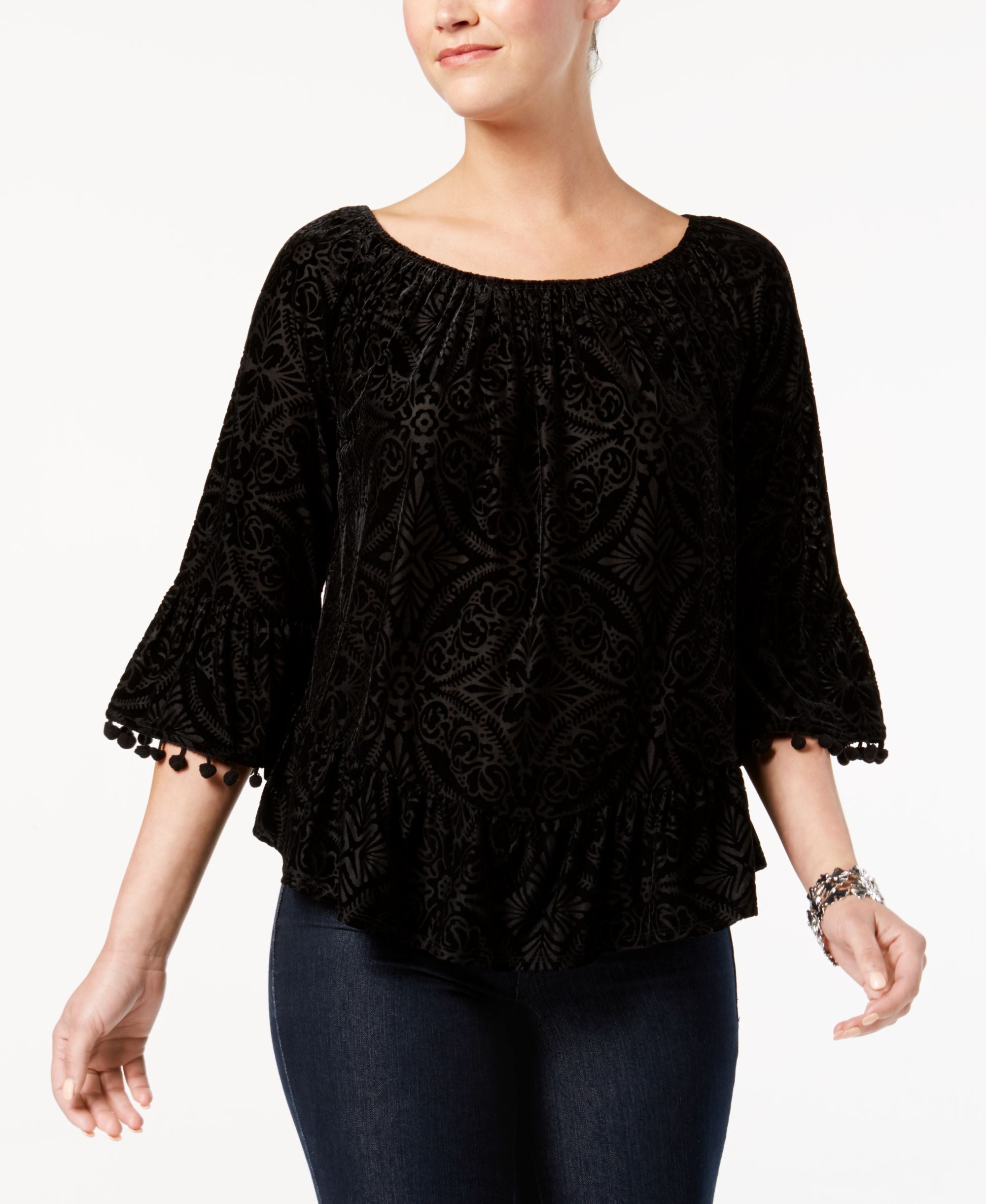 Style & Co Burnout Velvet Top