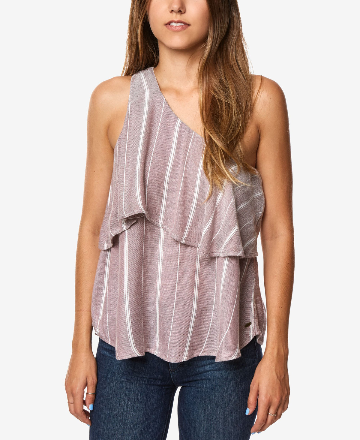 Oneill Juniors One Shoulder Striped Top
