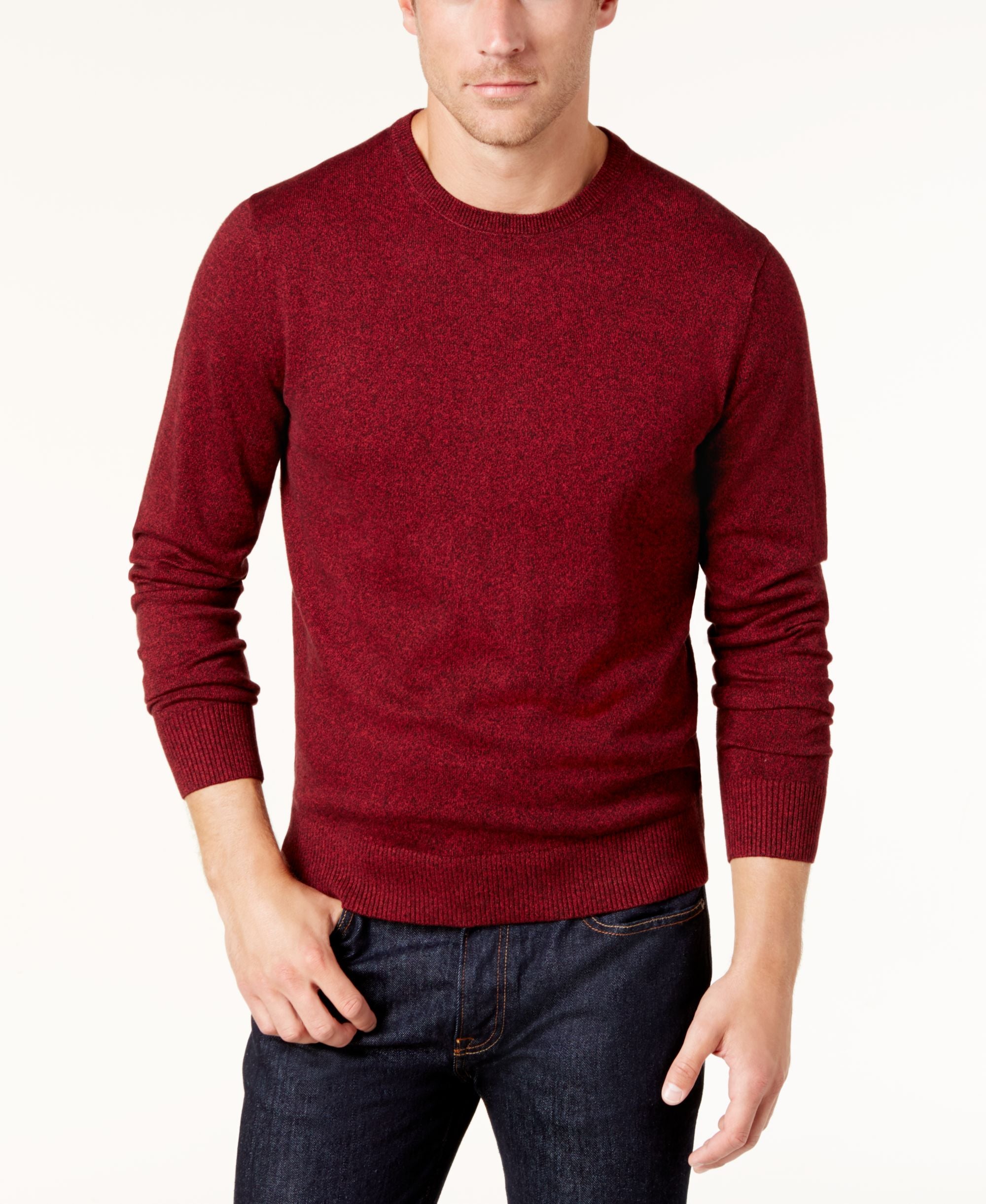 Tommy Hilfiger Mens Solid Cashmere Blend Sweater