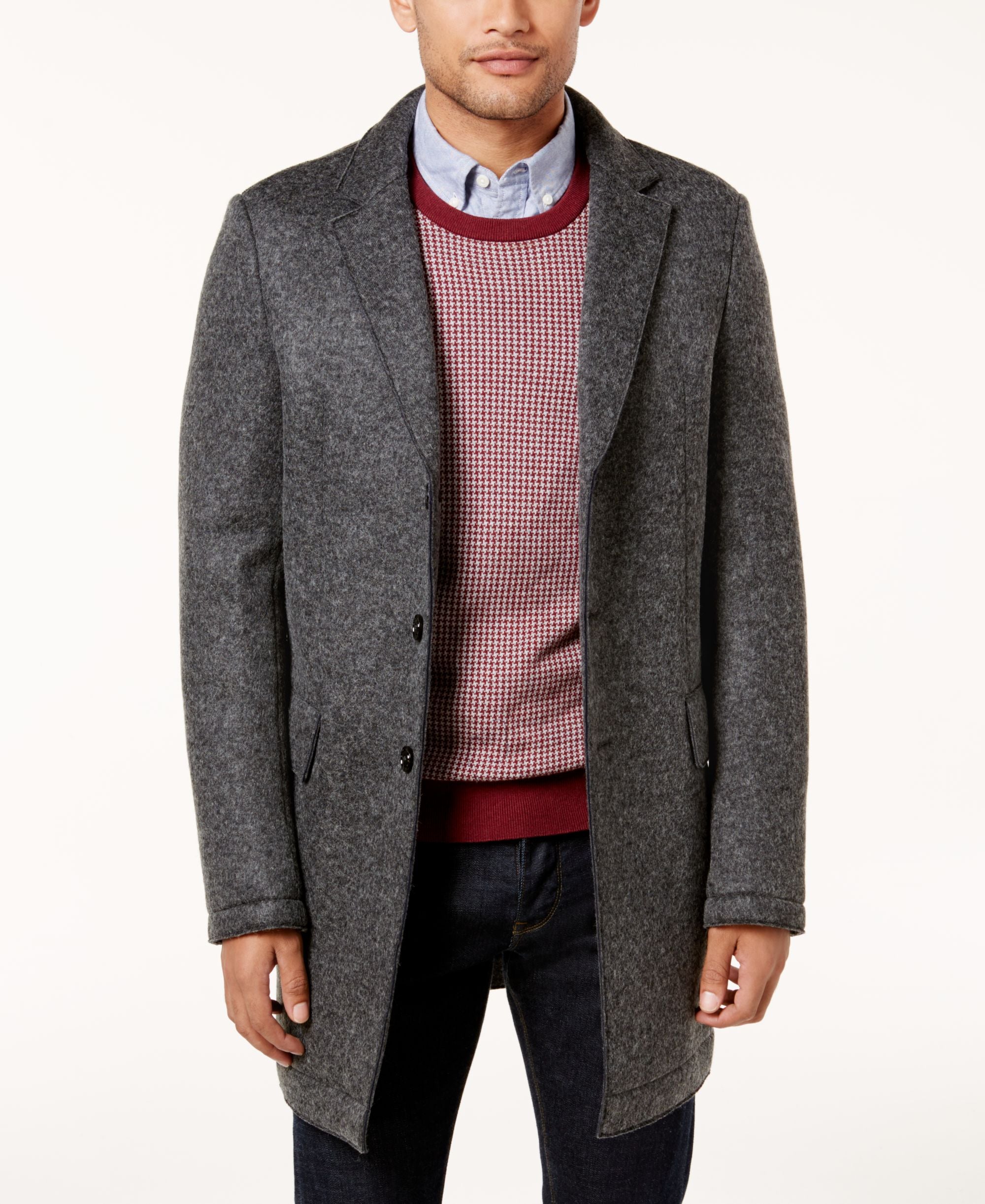 Tommy Hilfiger Mens Button Down Coat