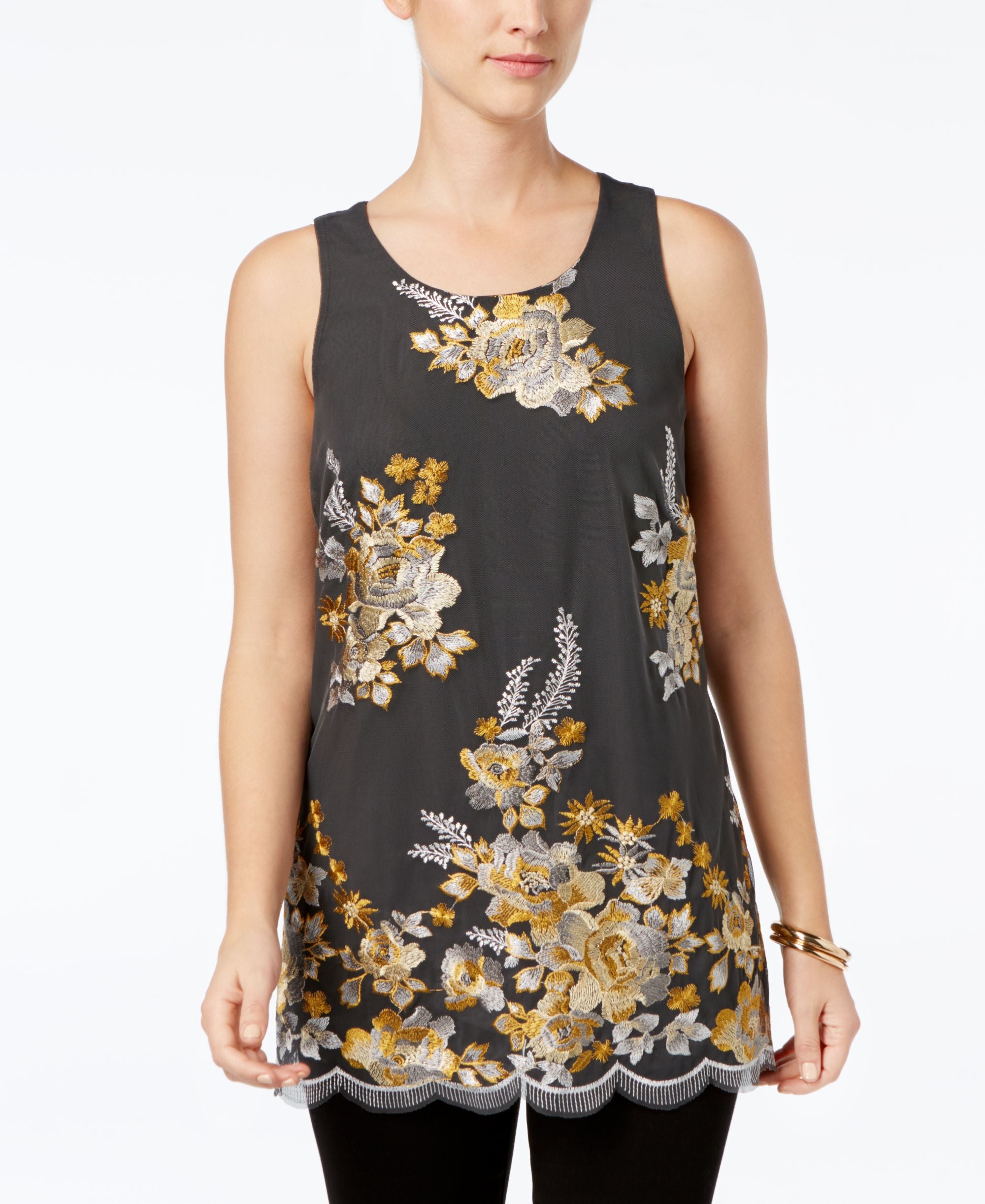 Charter Club Embroidered Tank Top