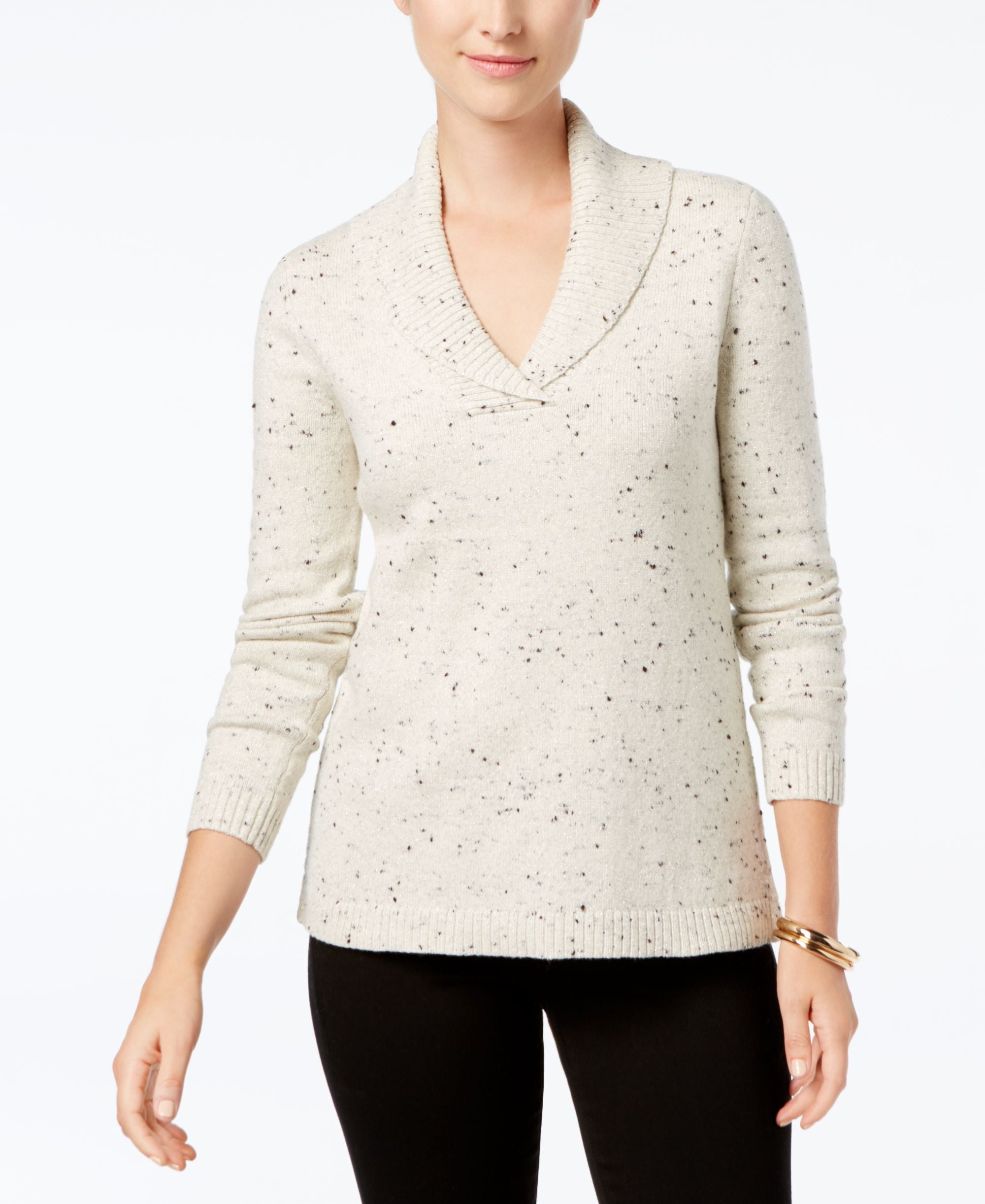 Charter Club Metallic Donegal Sweater