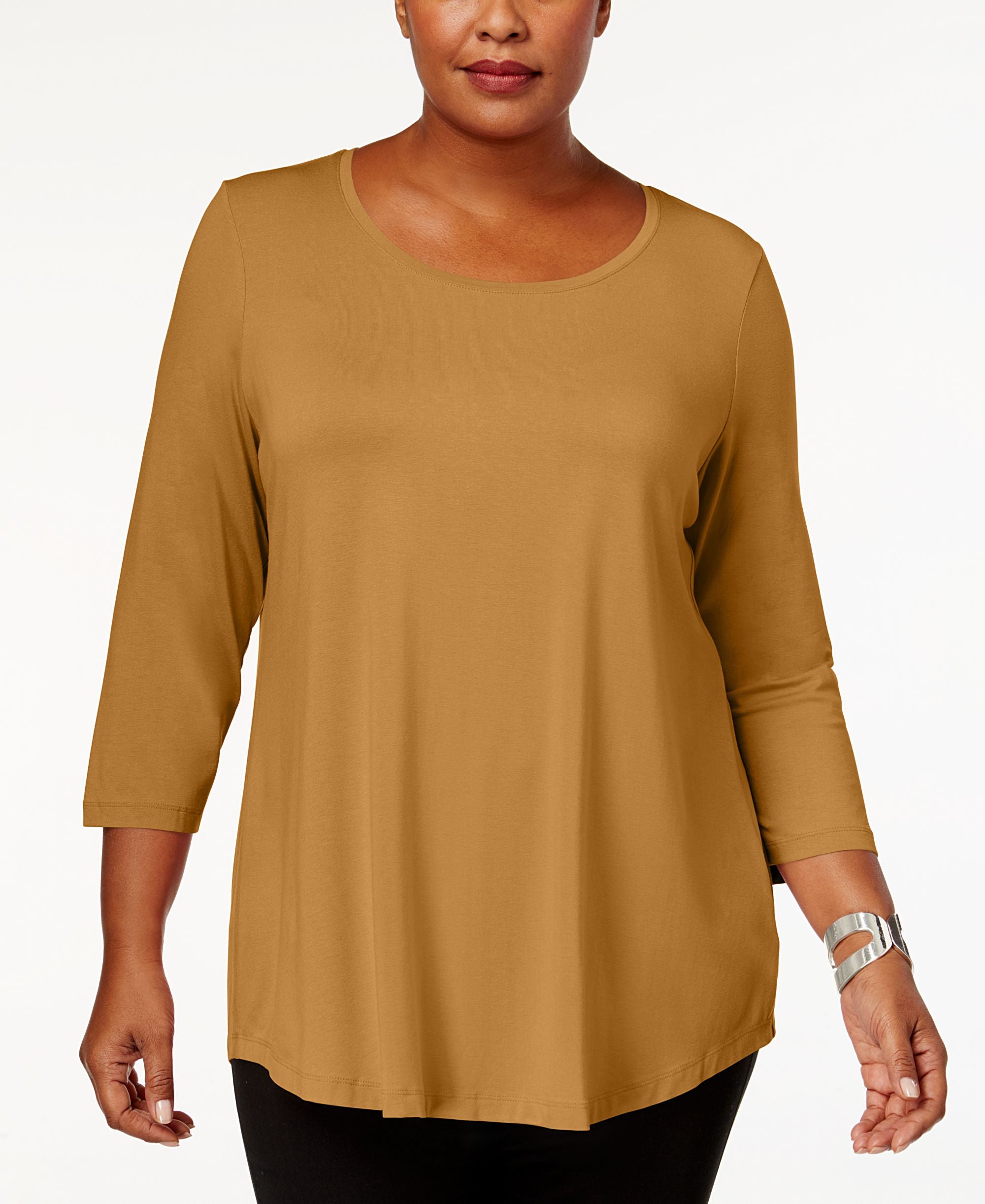 JM Collection Plus Size Scoopneck Top