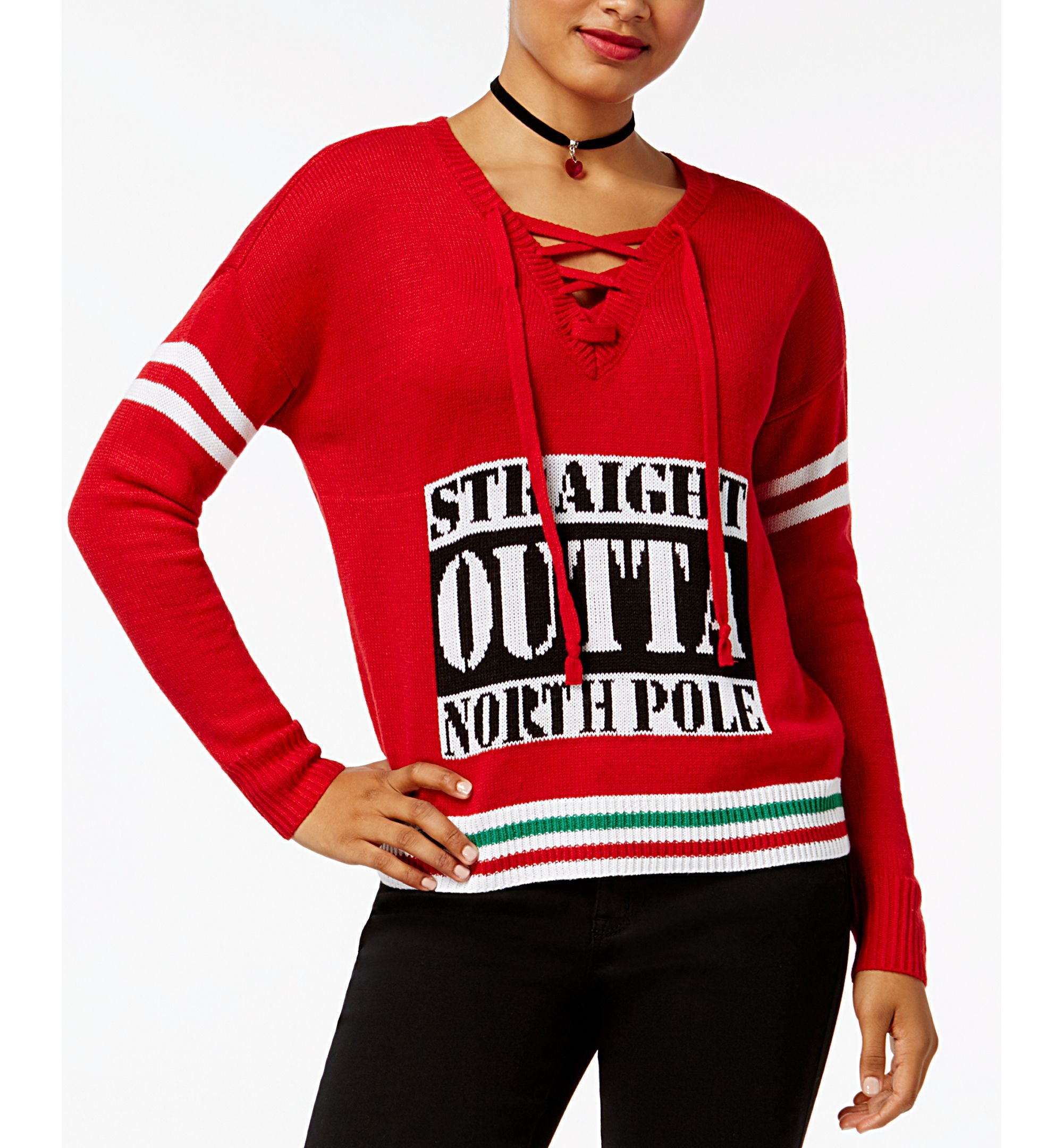 Ultra Flirt Juniors Straight Outta Holiday Sweater