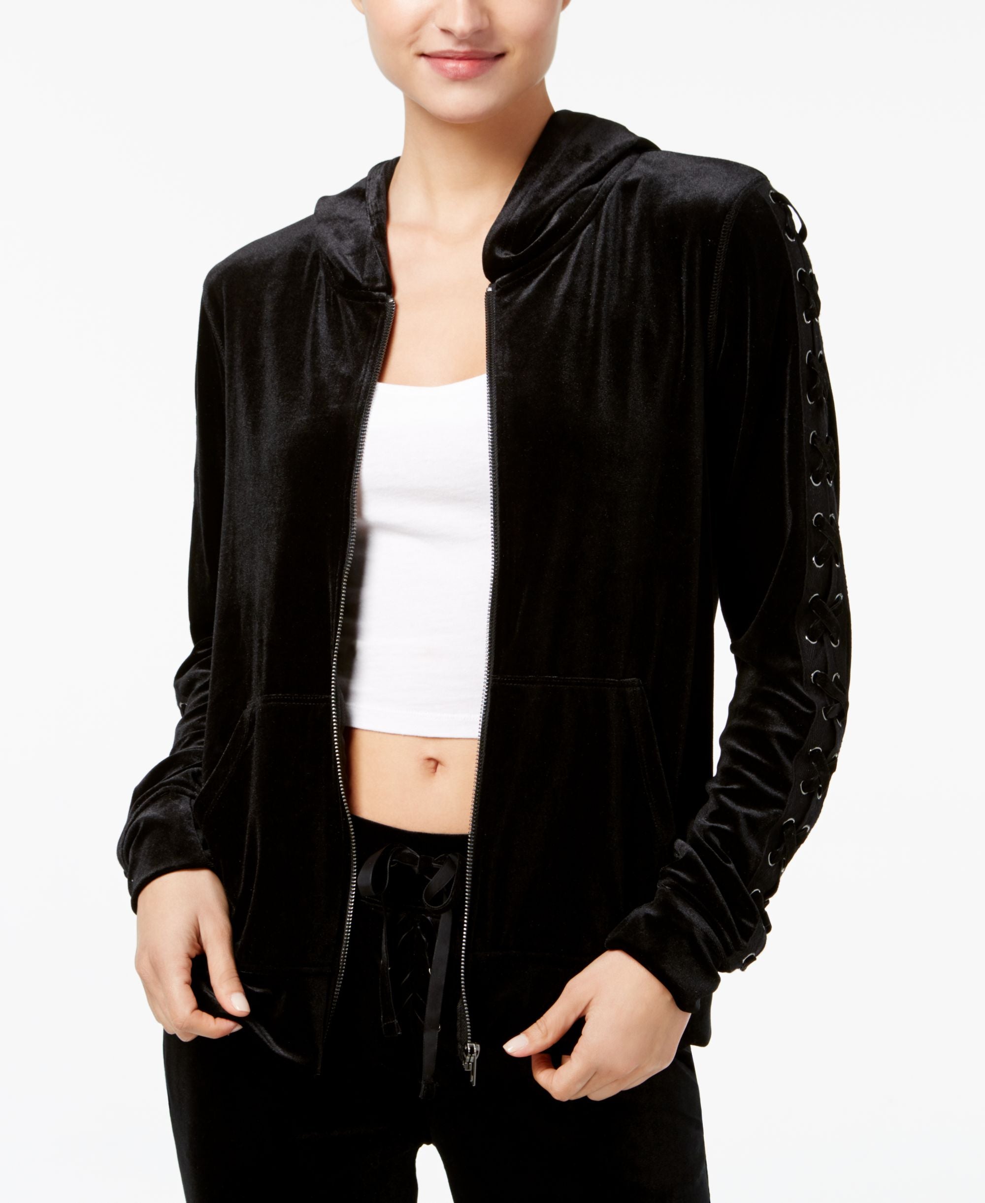 Active Juniors' Hooded Velour Jacket