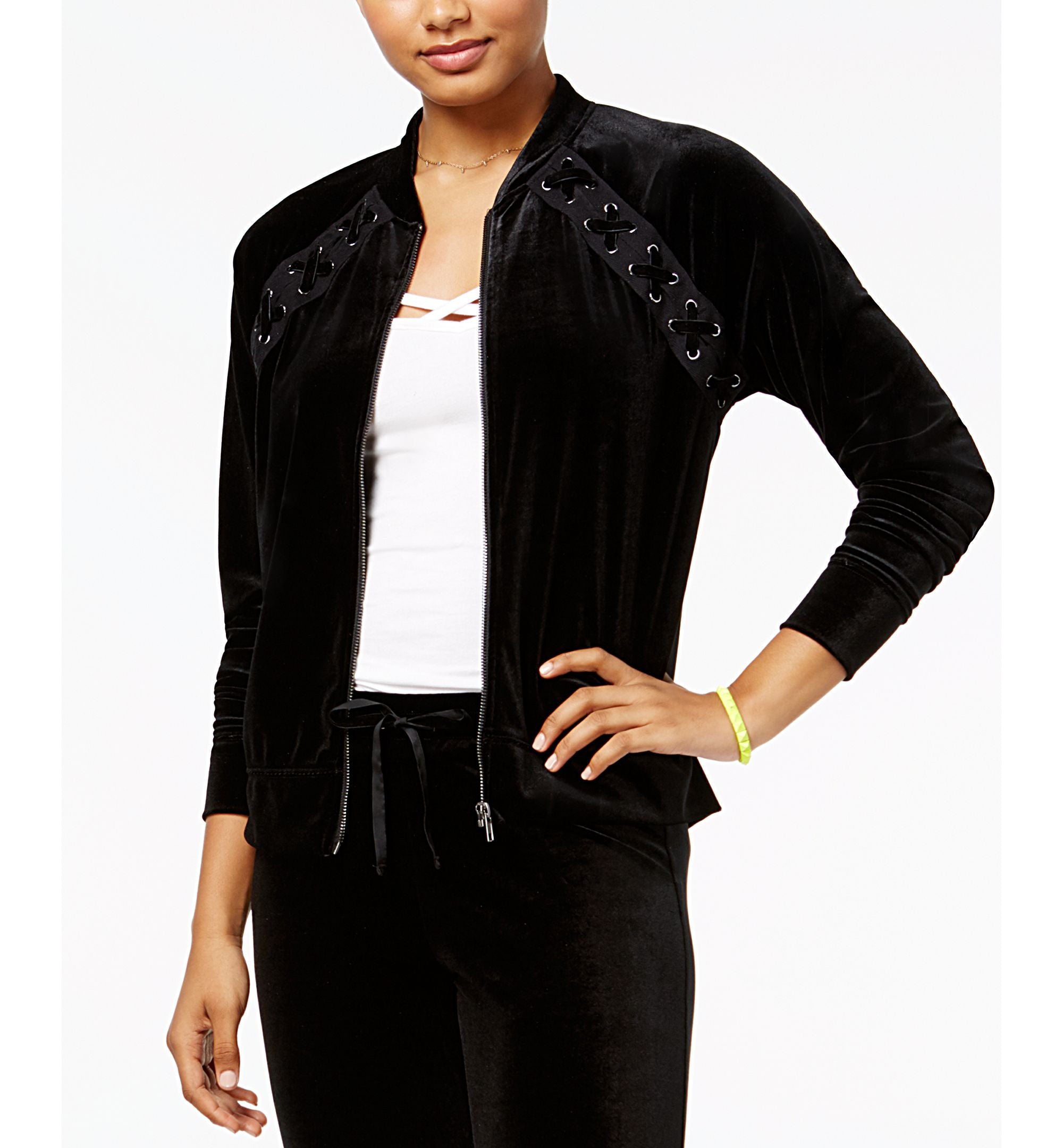 Material Girl Active Juniors Velour Bomber Jacket