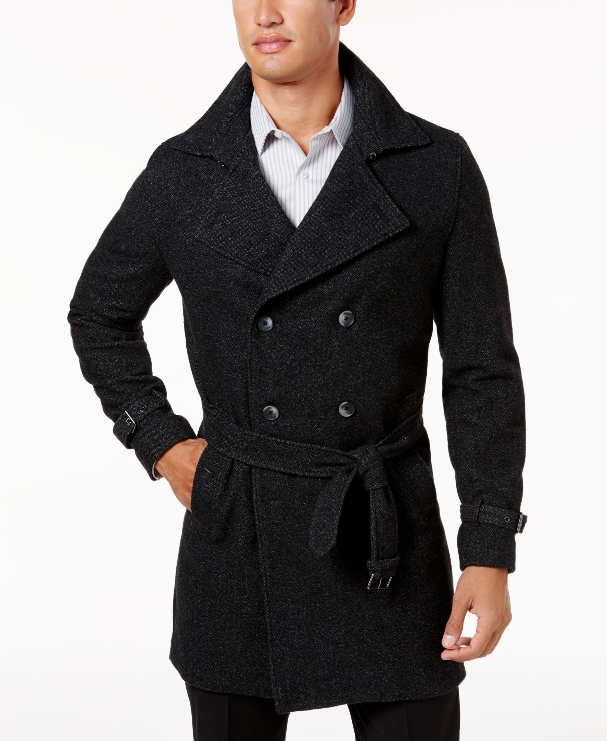 Mens Double Breasted Trench Coat