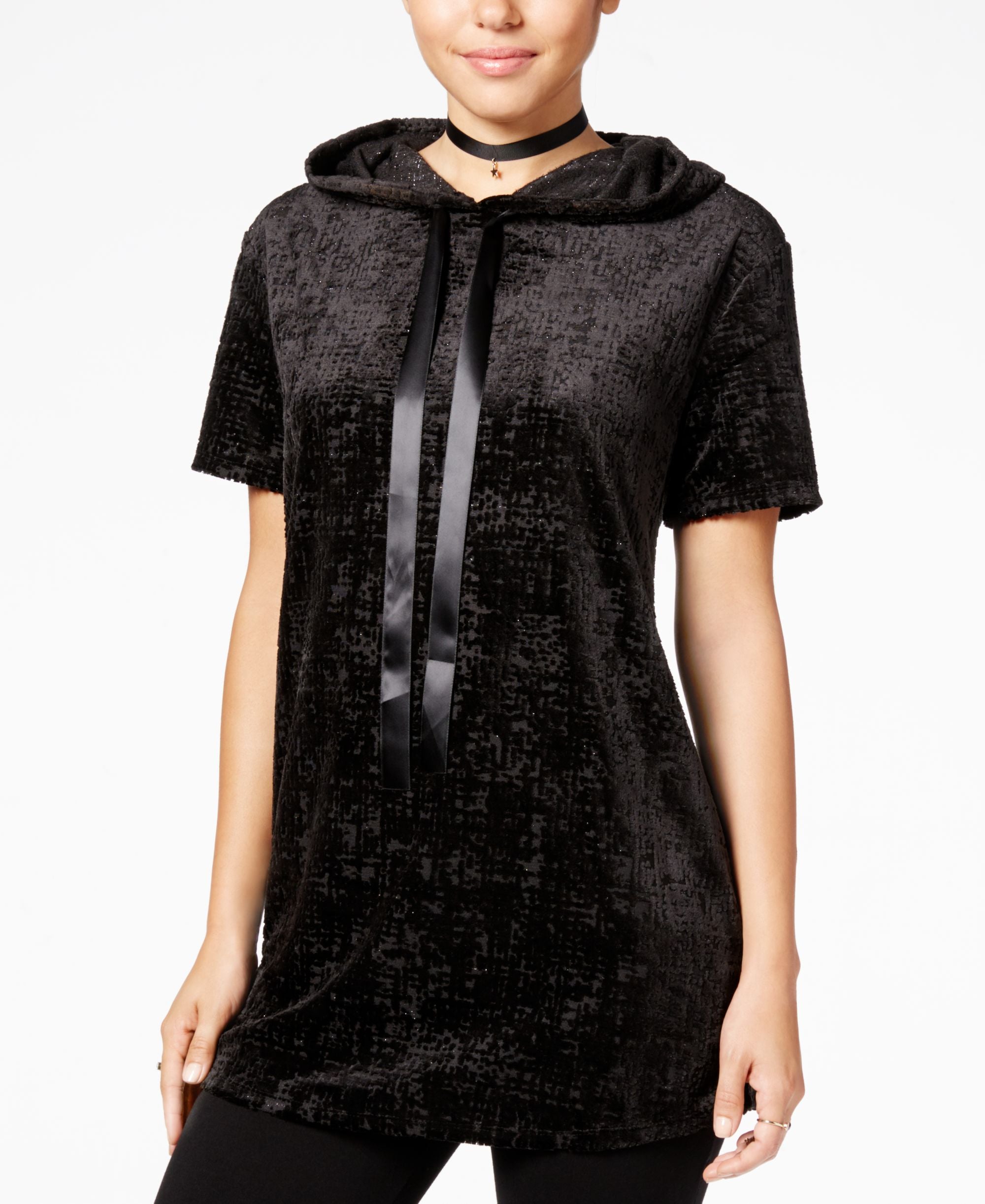 Juniors' Burnout Velvet Tunic