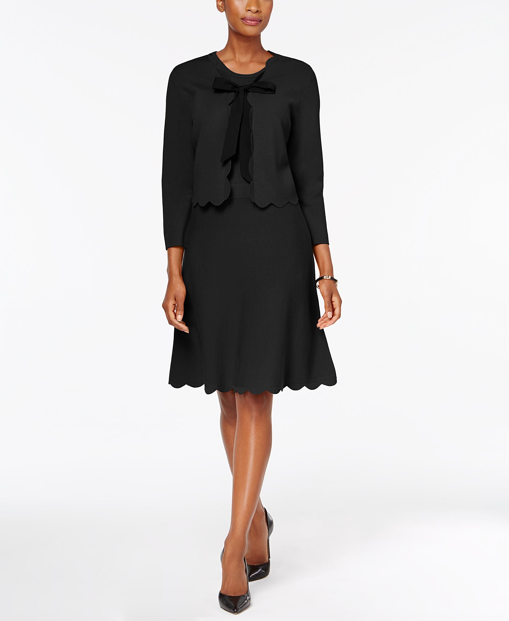 Charter Club Petite A Line Sweater Dress Bolero Jacket