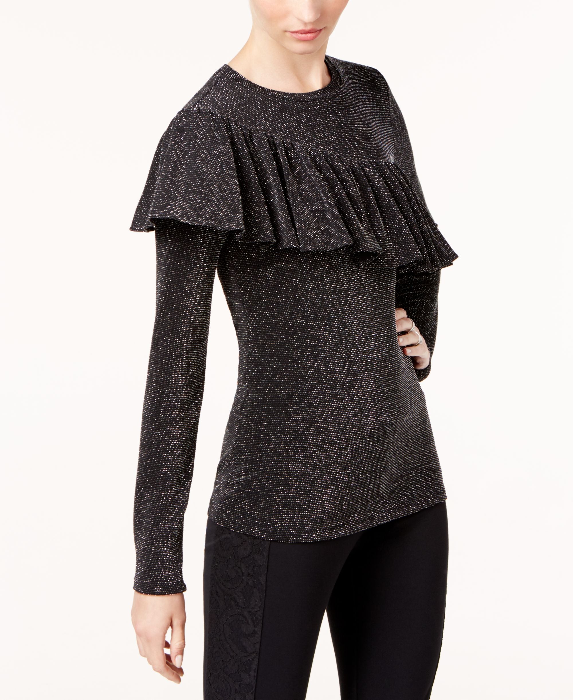 Michael Michael Kors Ruffled Metallic Top
