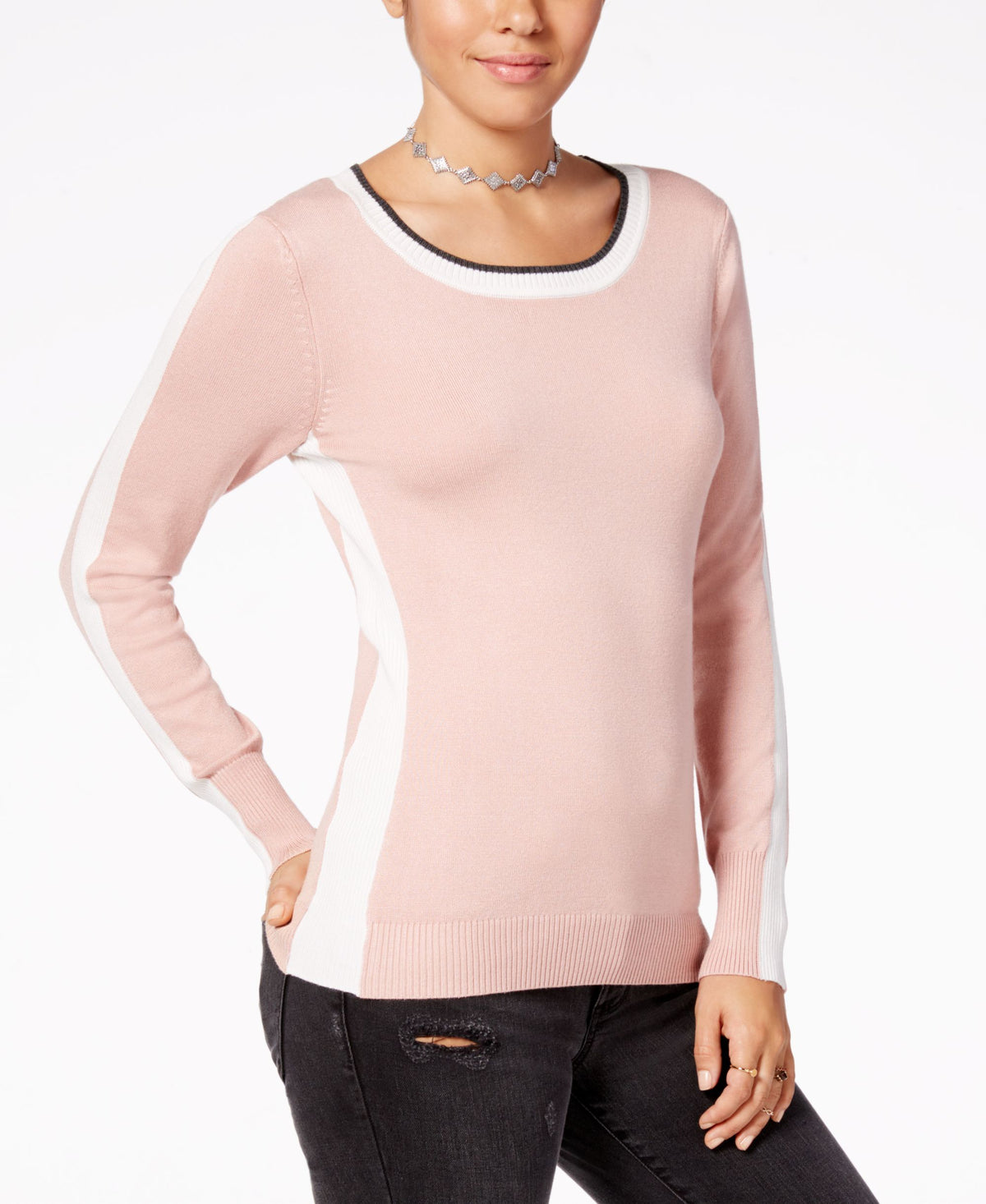 Hippie Rose Juniors Side Striped Sweater