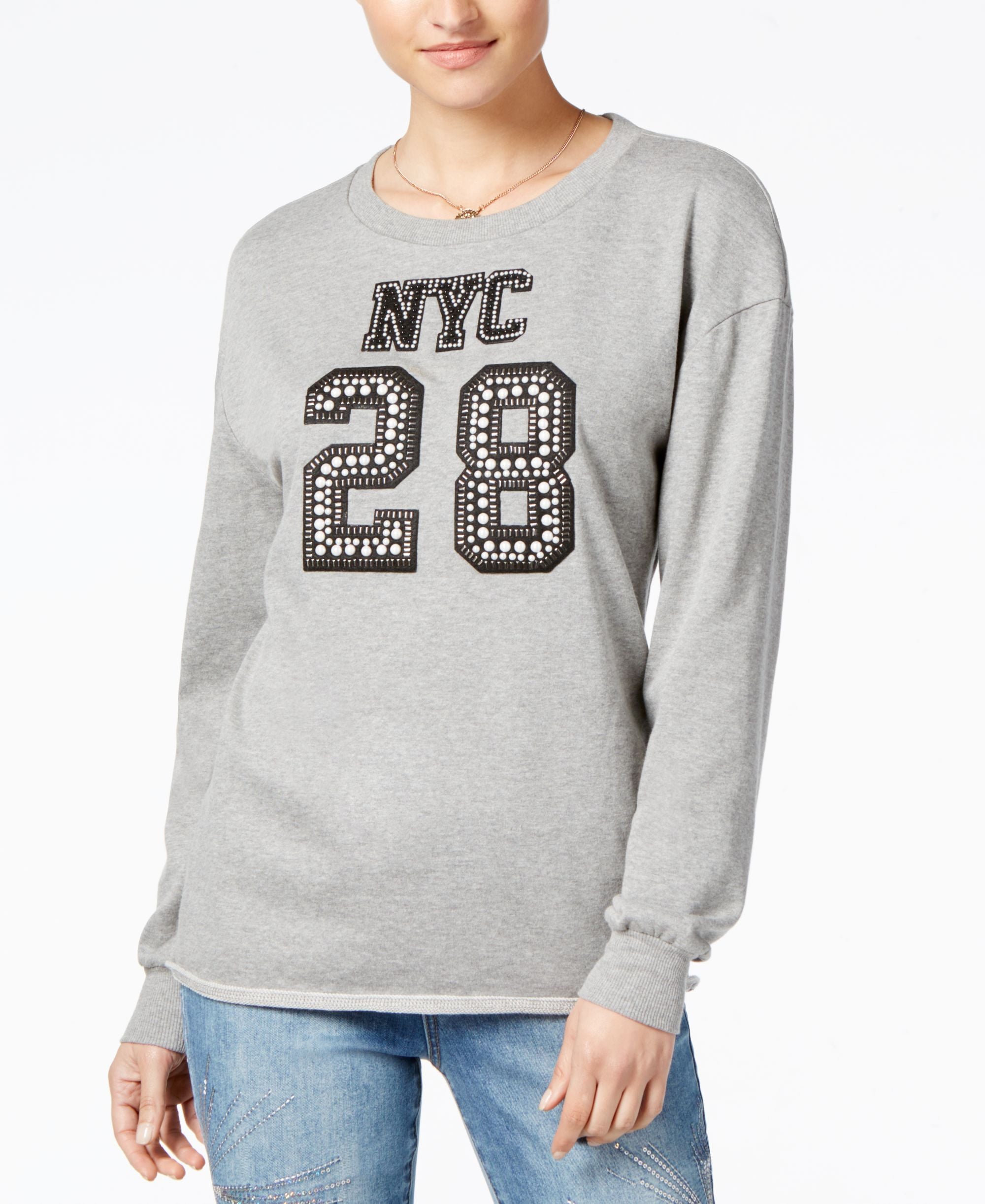 Juniors' NYC Embellished Graphic Sweatshirt
