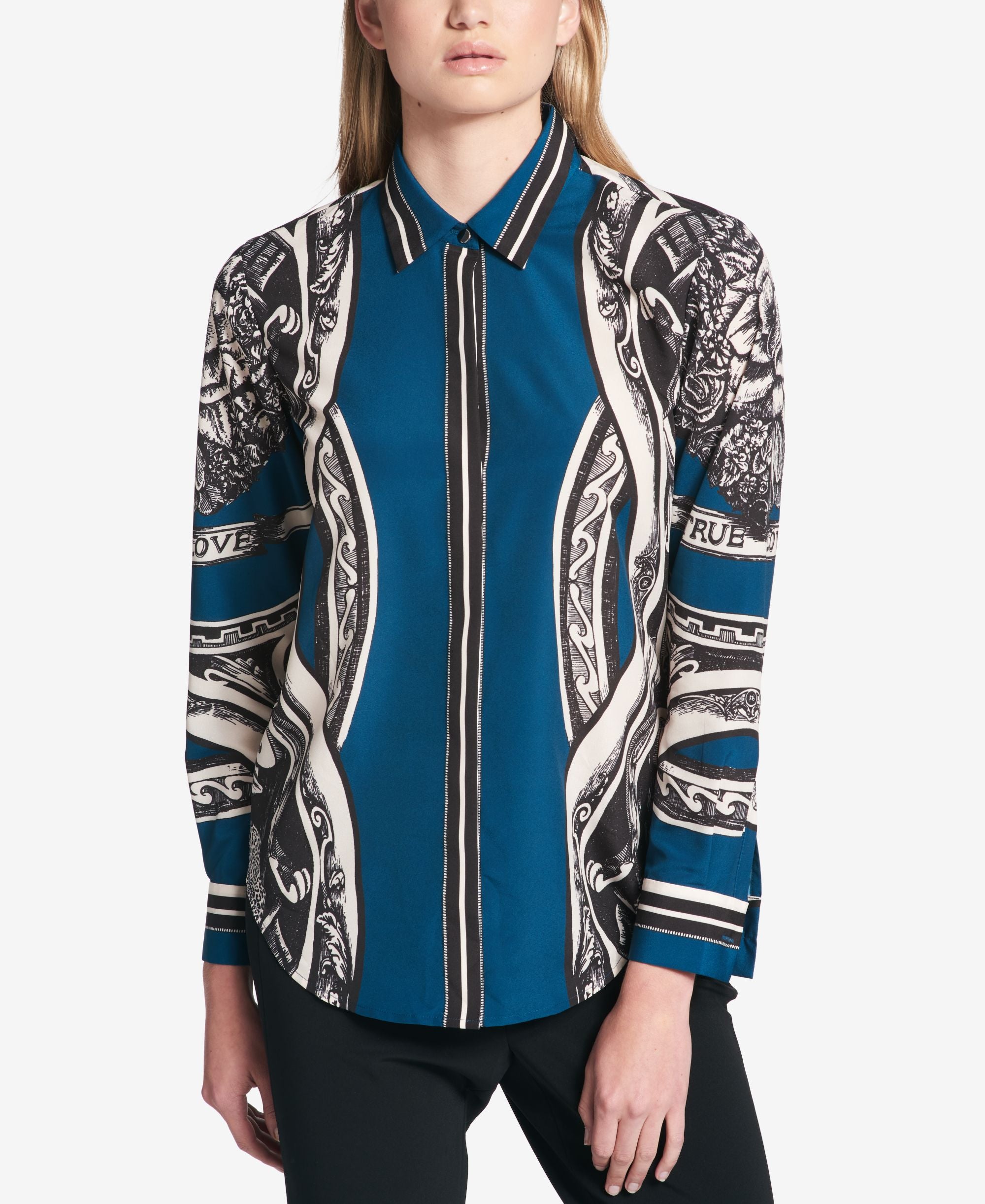 DKNY Scarf Print Blouse