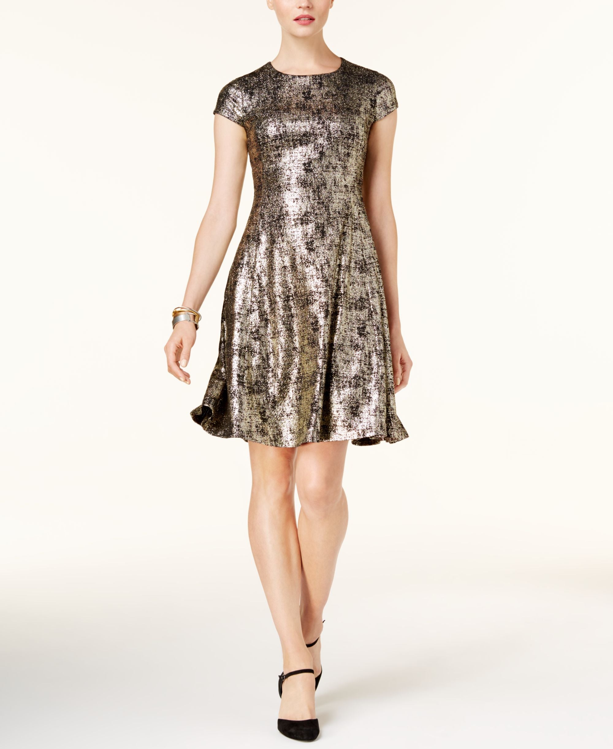 Alfani Petite Printed Fit Flare Dress