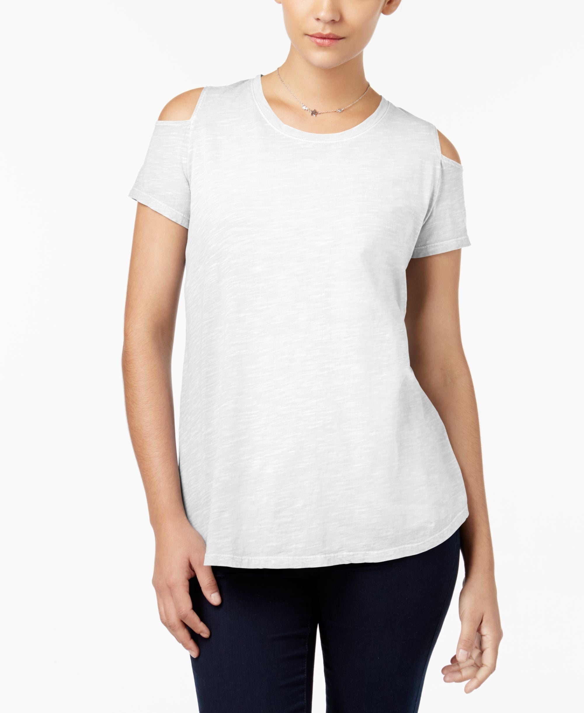 Style & Co Cotton Cold Shoulder T-Shirt