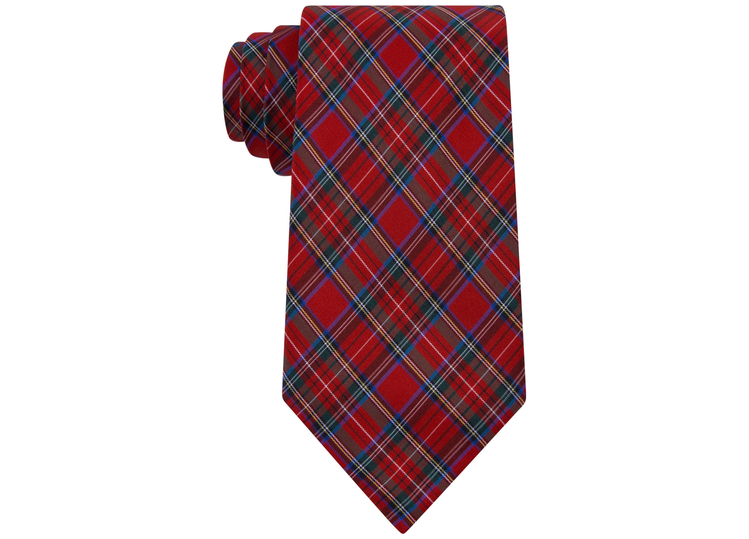 Club Room Mens Plaid Self-tied Bow Tie Red One Size