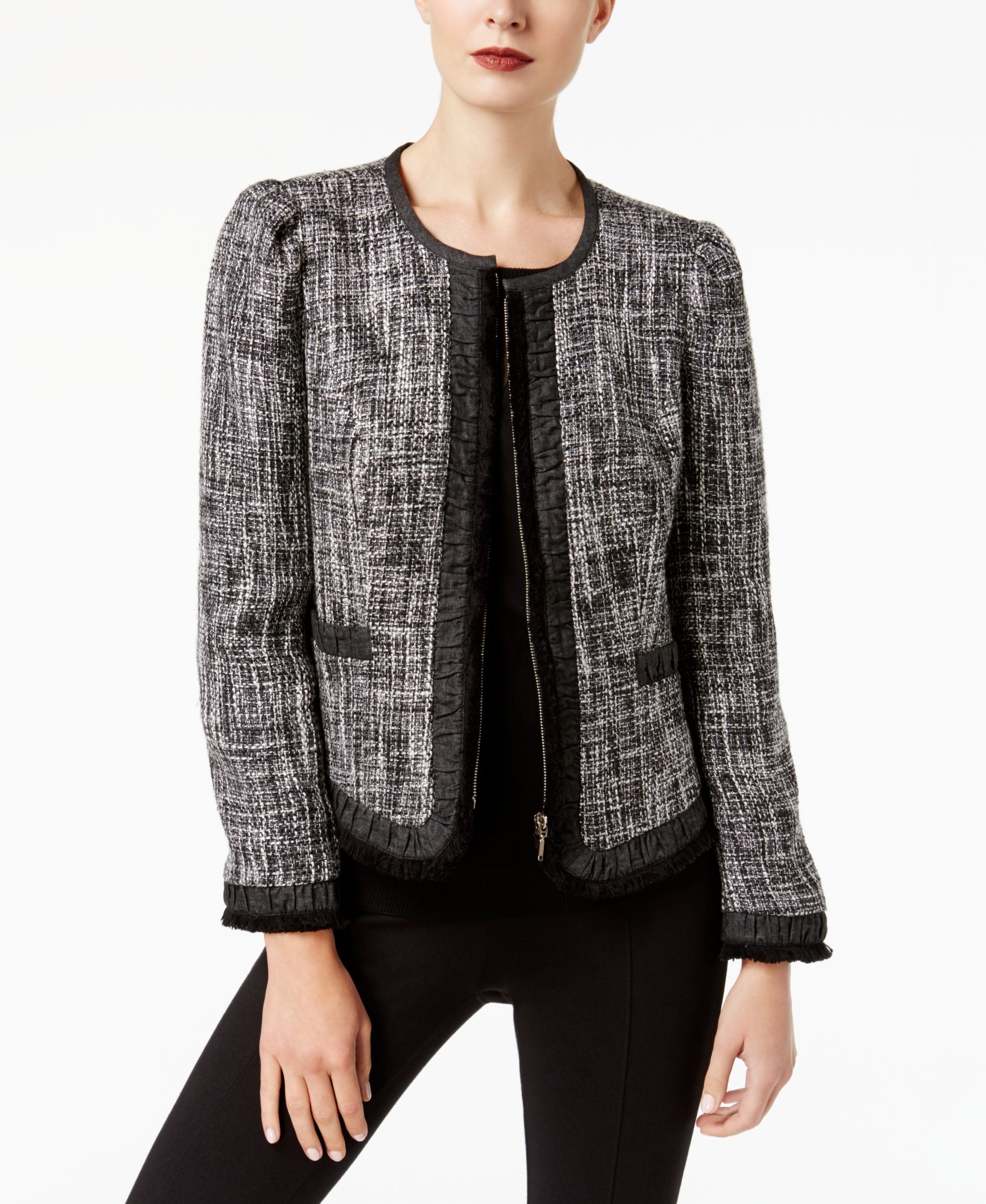 INC International Concepts Cropped Tweed Jacket