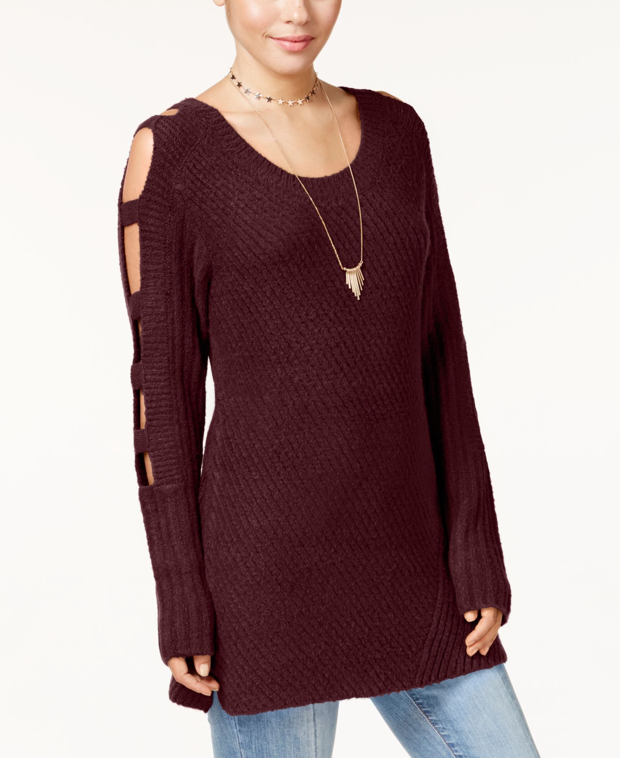 Almost Famous Juniors Ladder Sleeve Sweater