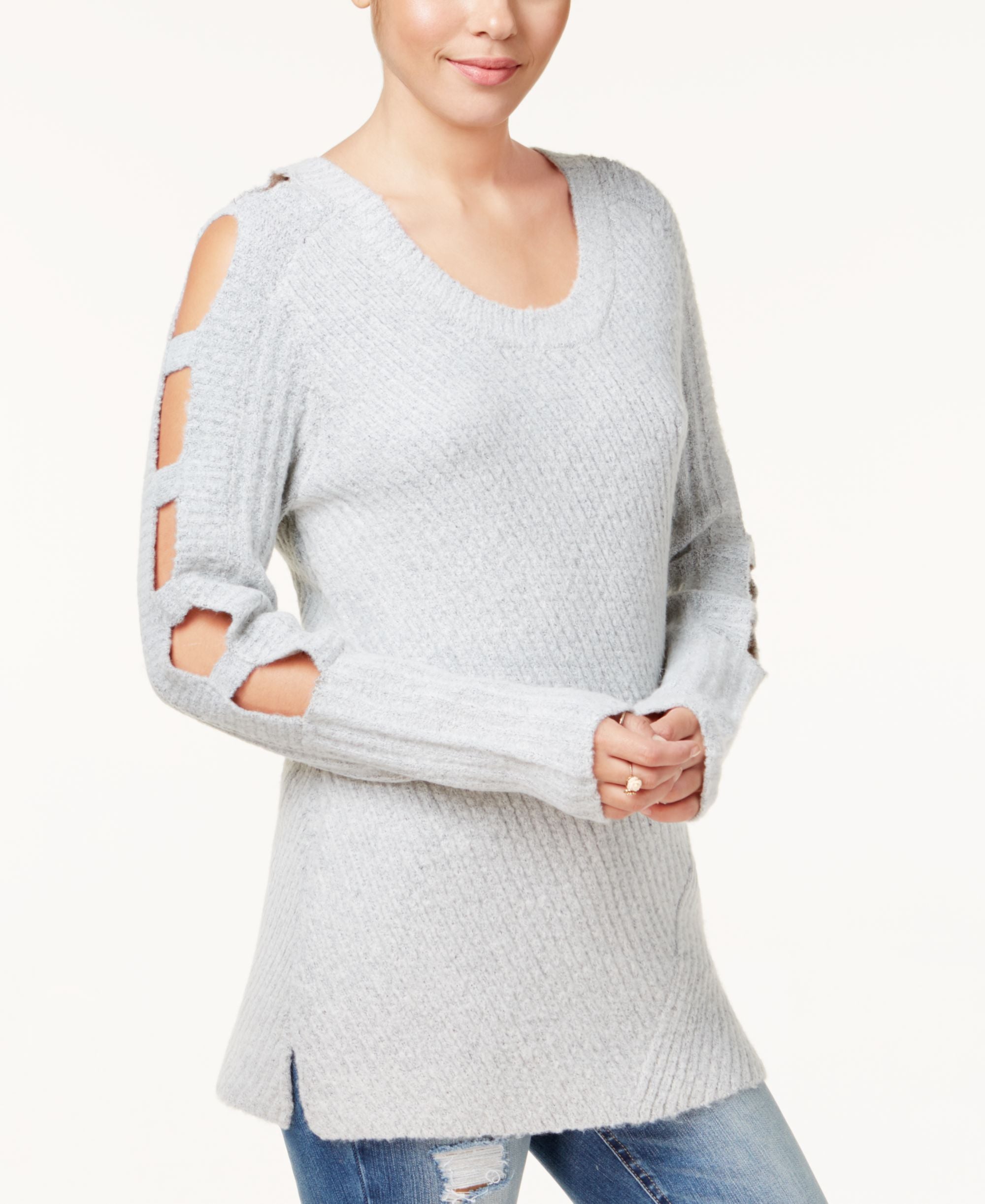 Almost Famous Juniors Ladder Sleeve Sweater