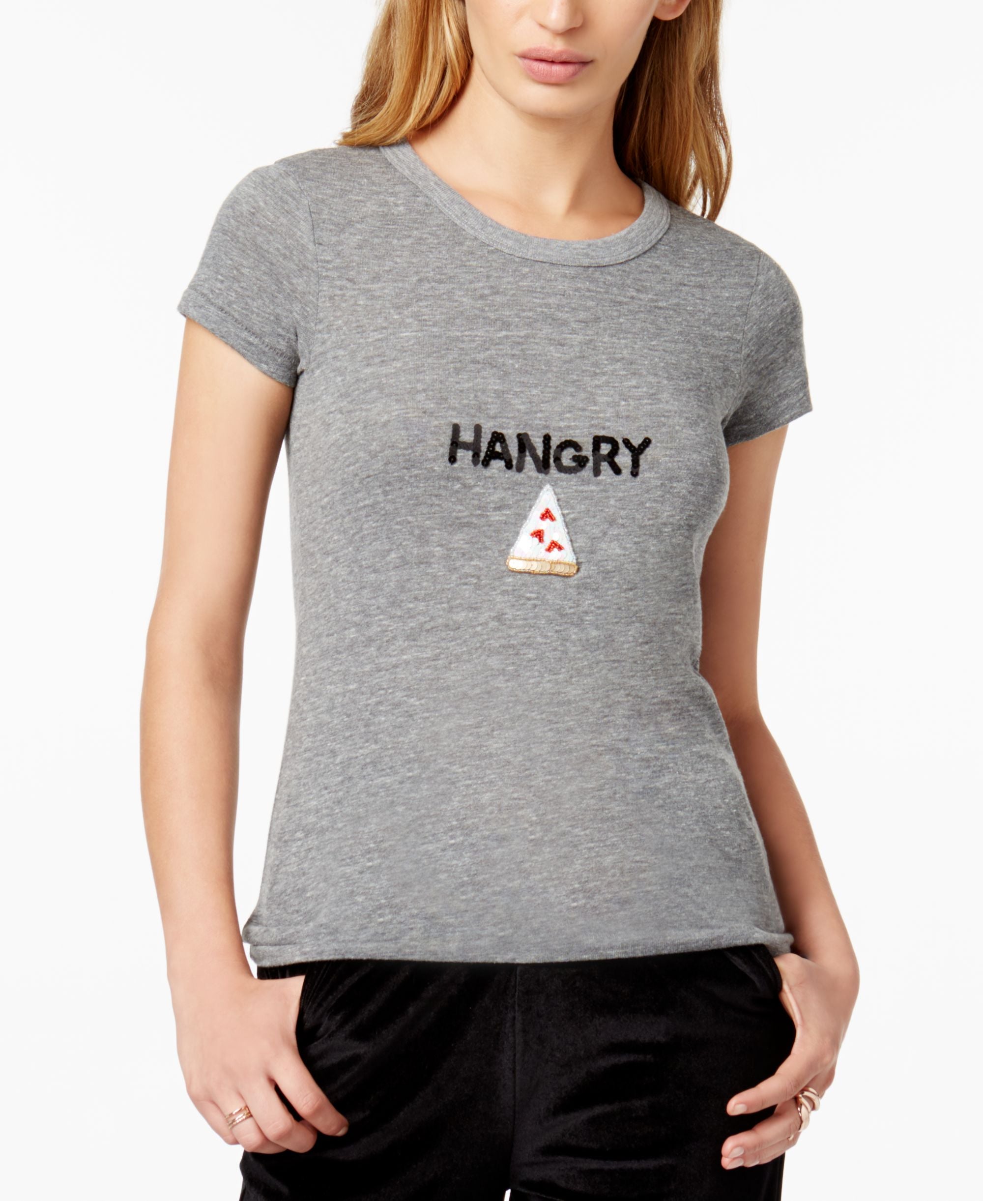 Bow Drape Sequined Hangry T-Shirt