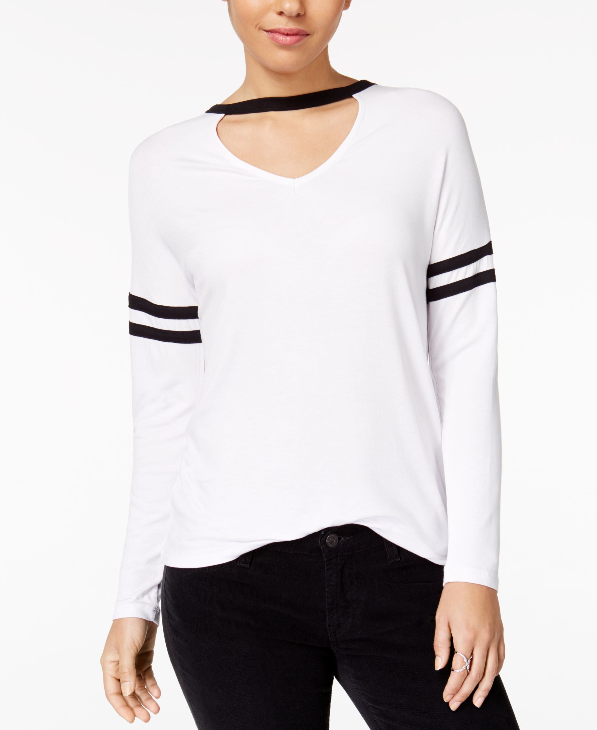 Juniors' Striped Choker Top